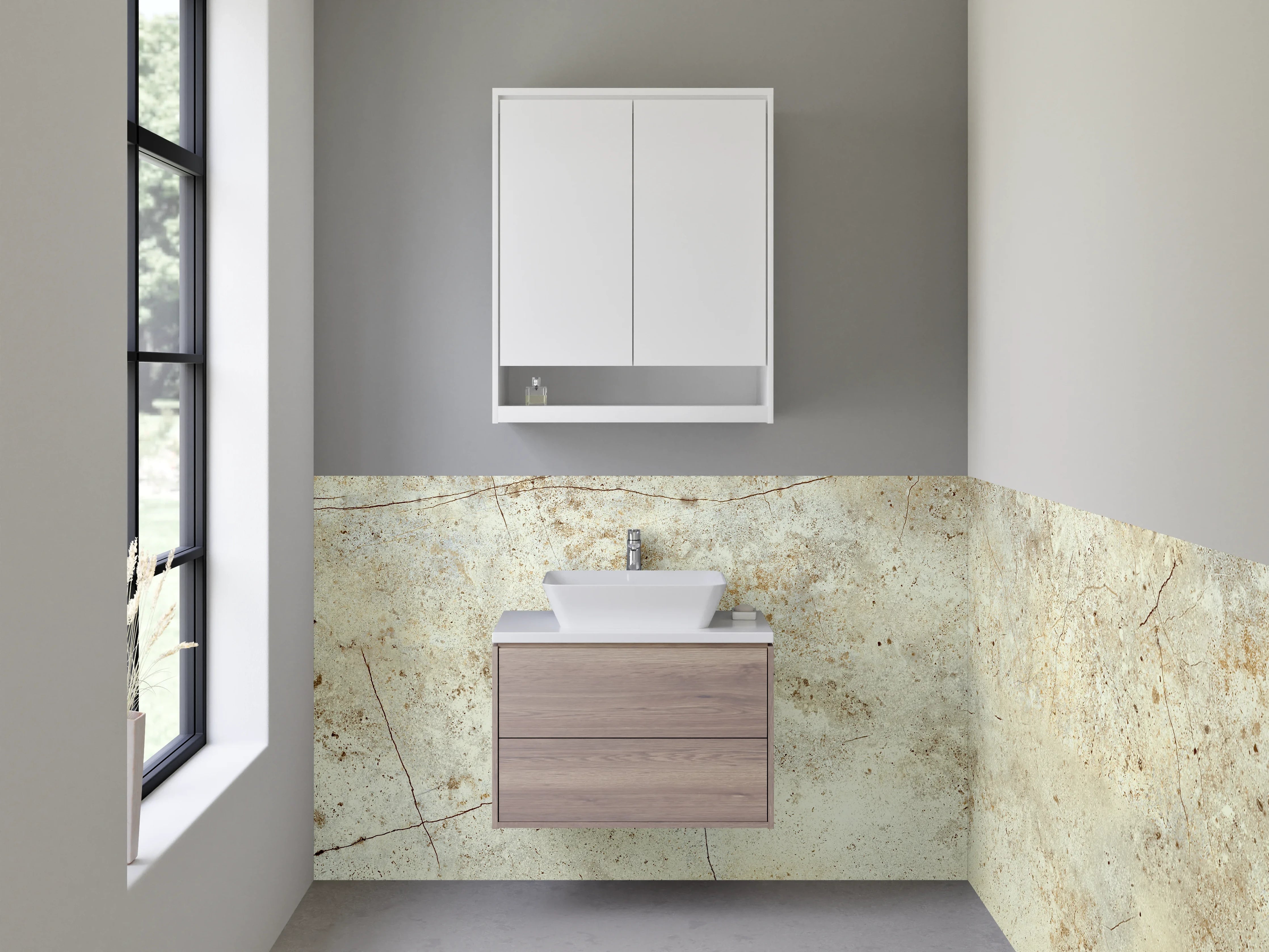 Waschbecken-Rückwand - Natürliche Stein-Textur