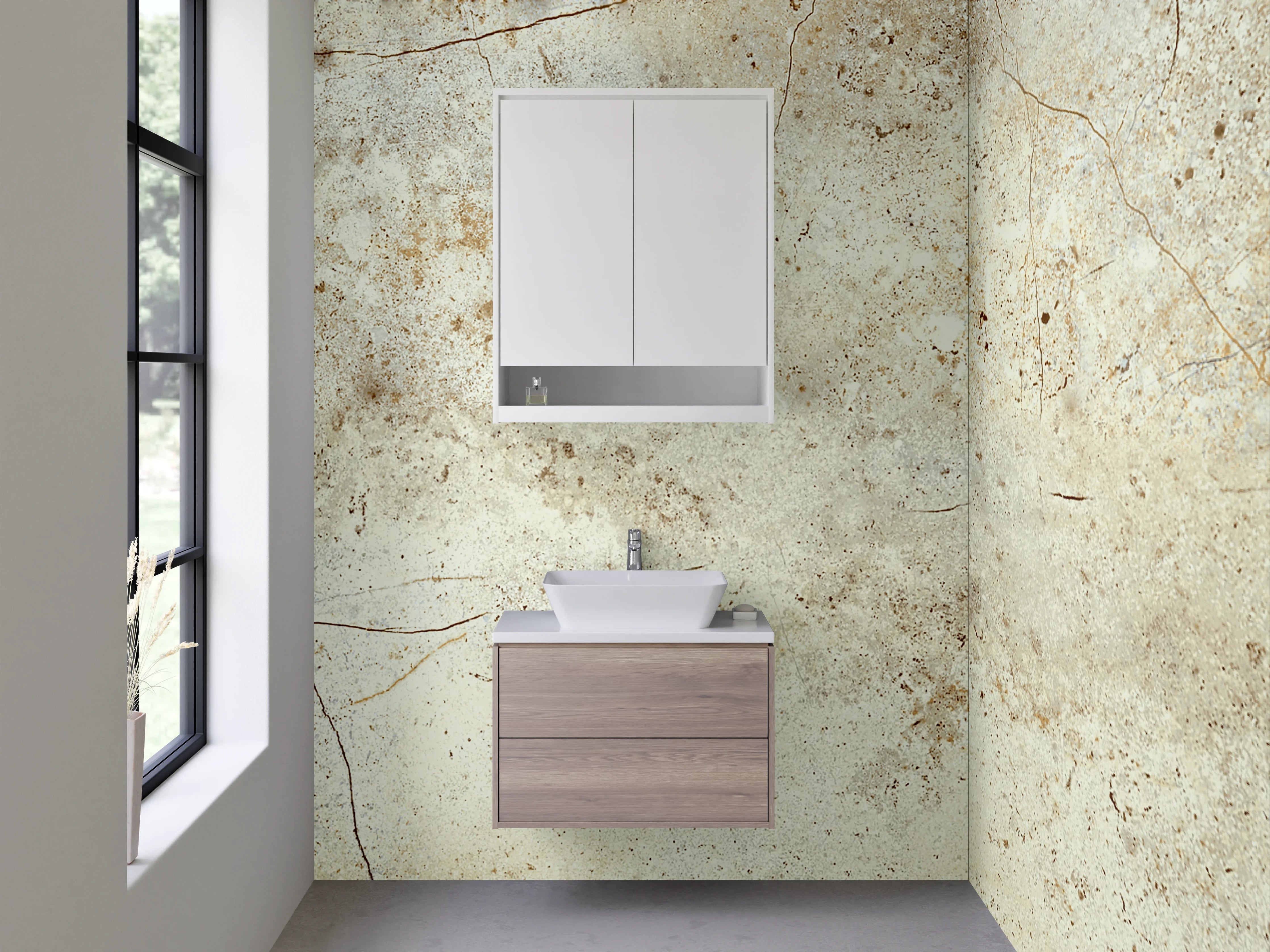 Waschbecken-Rückwand - Natürliche Stein-Textur