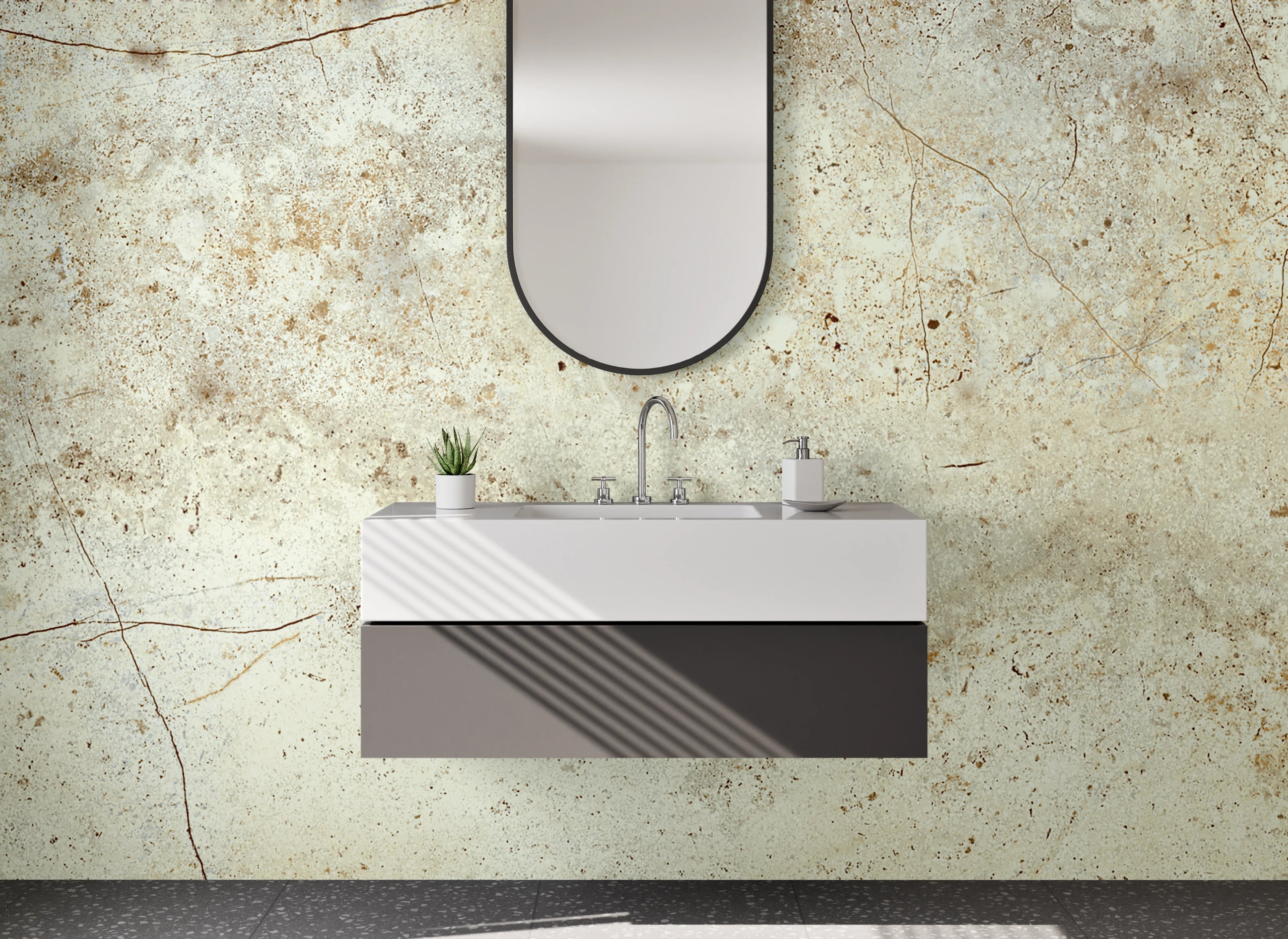 Waschbecken-Rückwand - Natürliche Stein-Textur