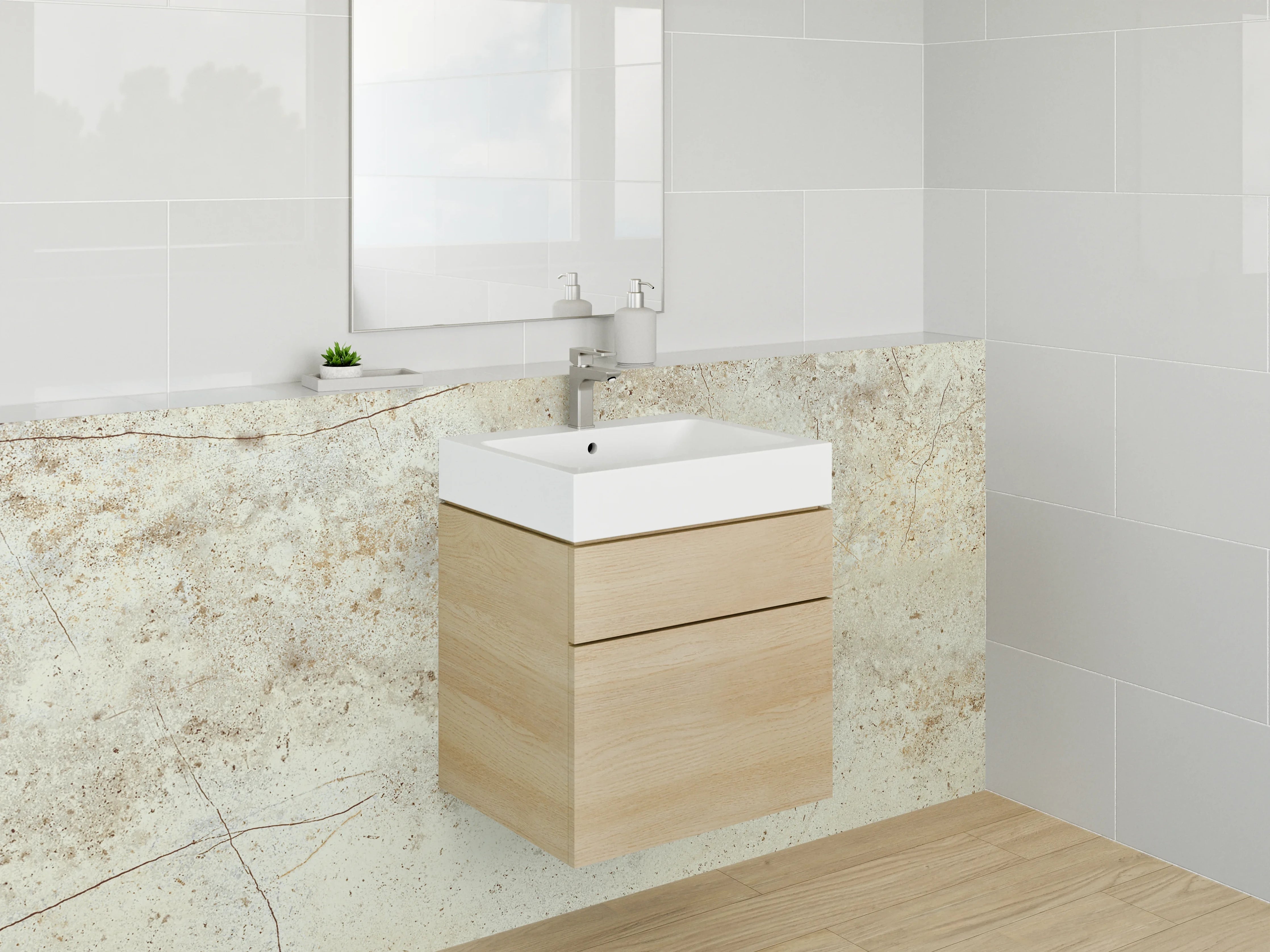 Waschbecken-Rückwand - Natürliche Stein-Textur