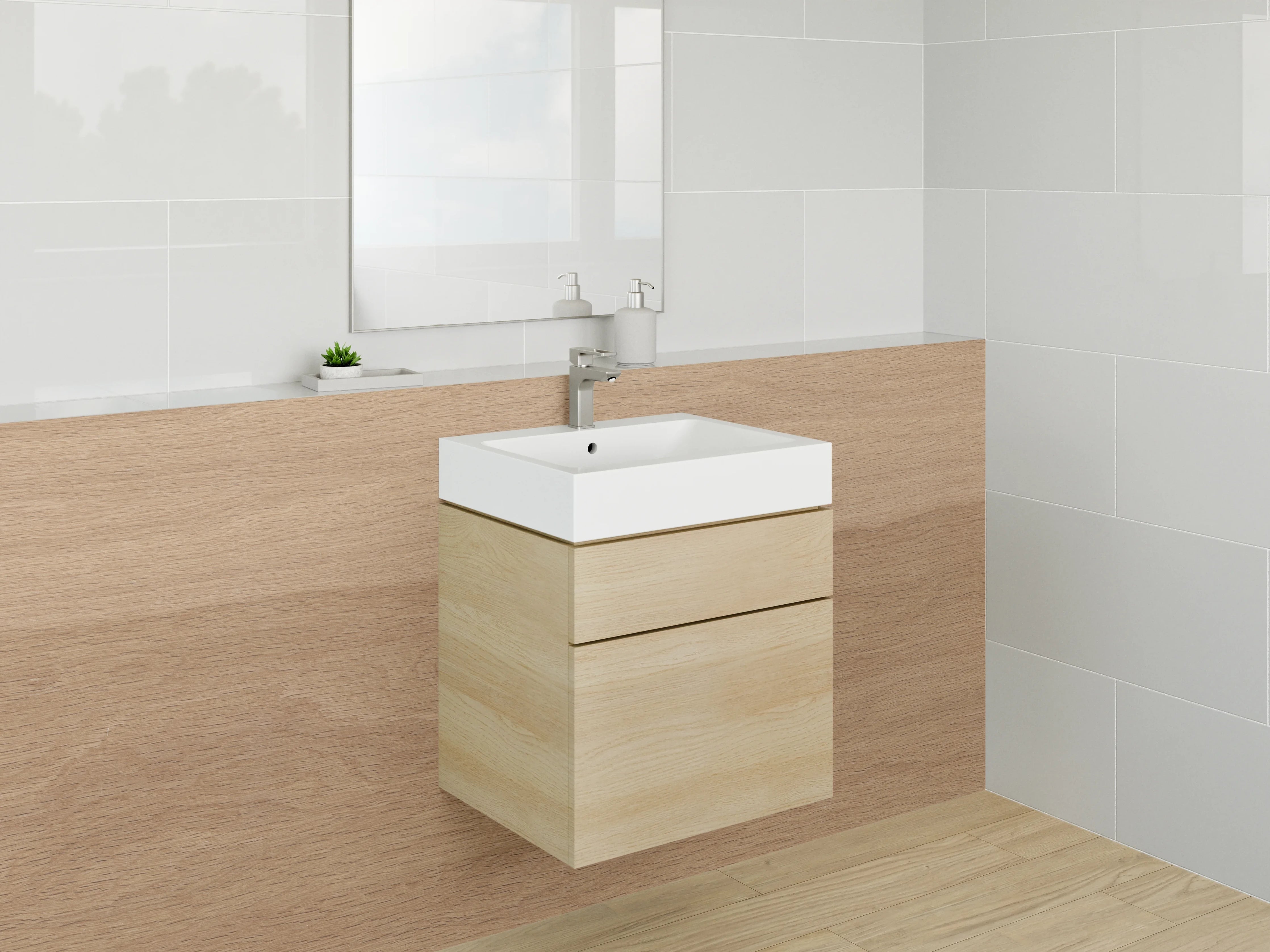 Waschbecken-Rückwand - Natürliches Holzdekor für Rückwände