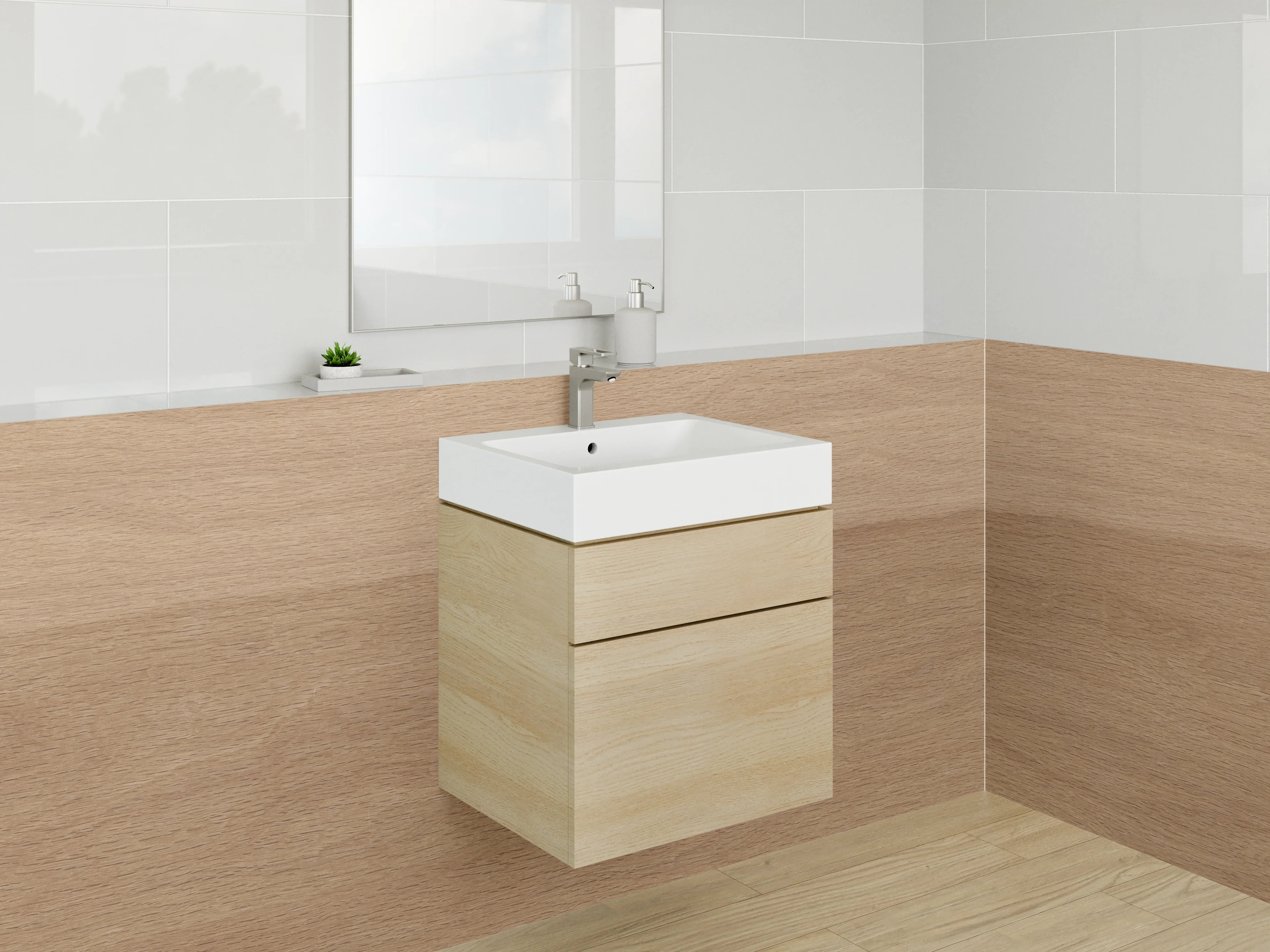 Waschbecken-Rückwand - Natürliches Holzdekor für Rückwände