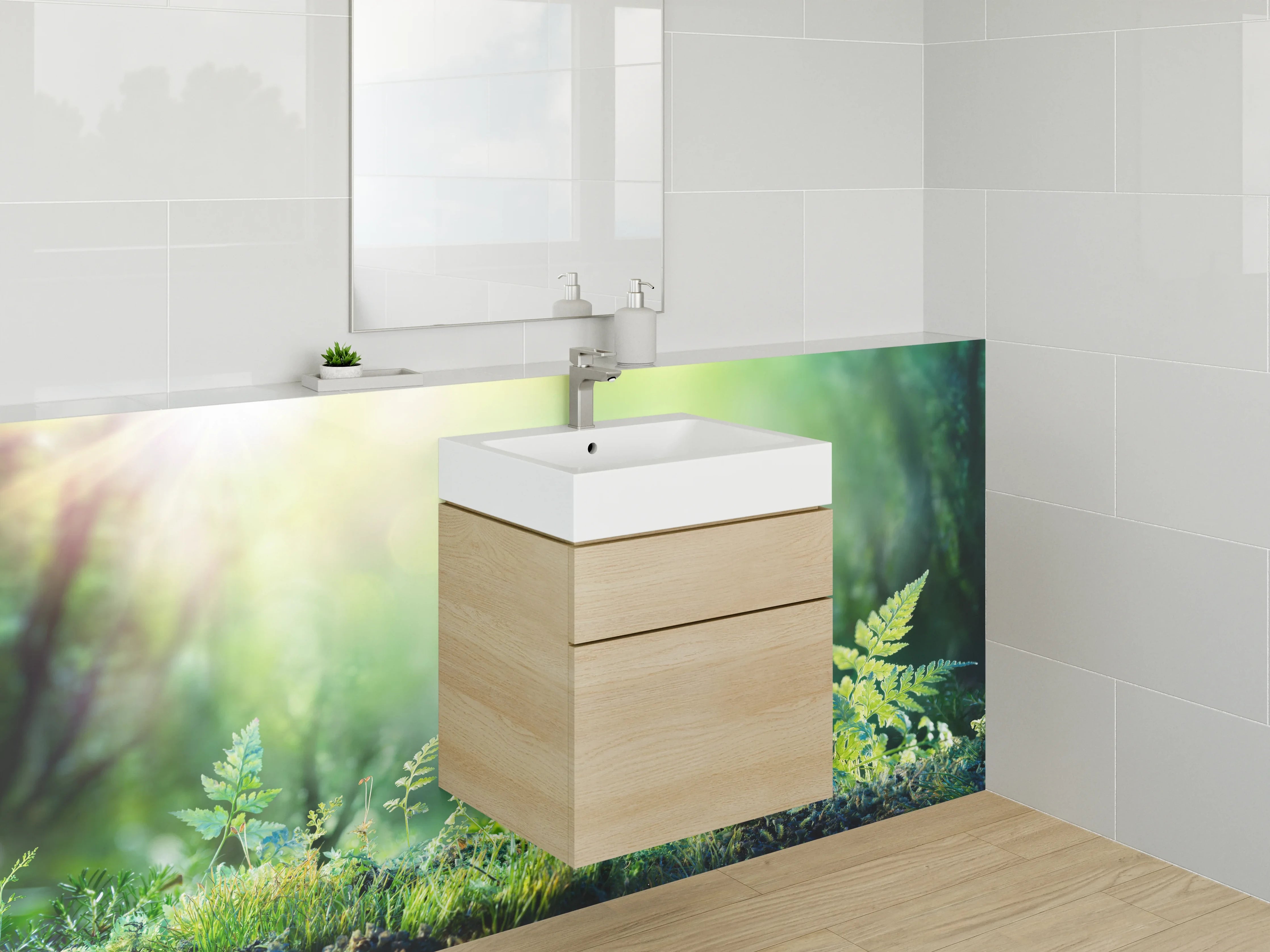 Waschbecken-Rückwand - Natur und Umwelt Erde im Wald