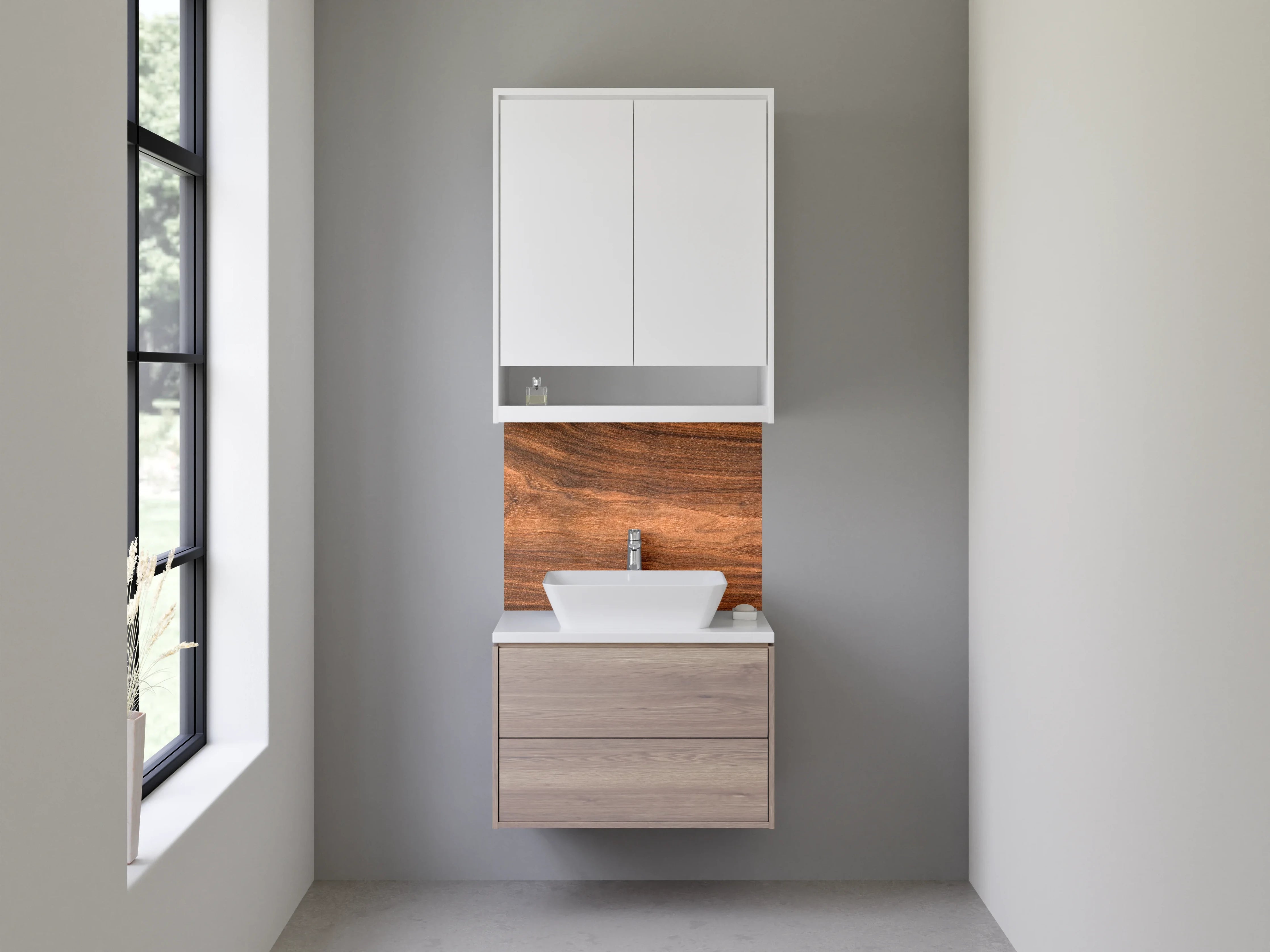 Waschbecken-Rückwand - Naturholz Maserung Design