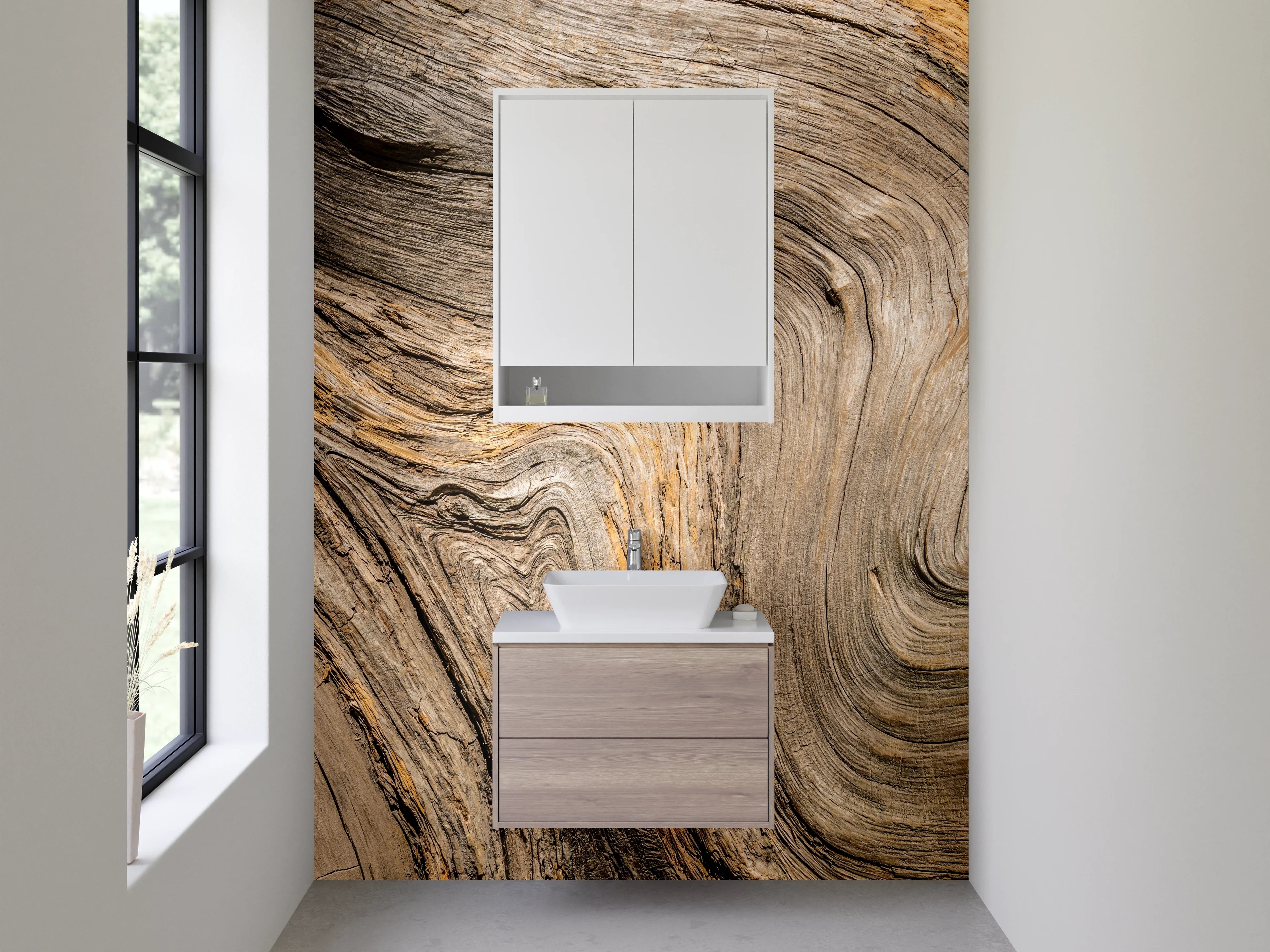 Waschbecken-Rückwand - Naturholz Maserung Fotodruck