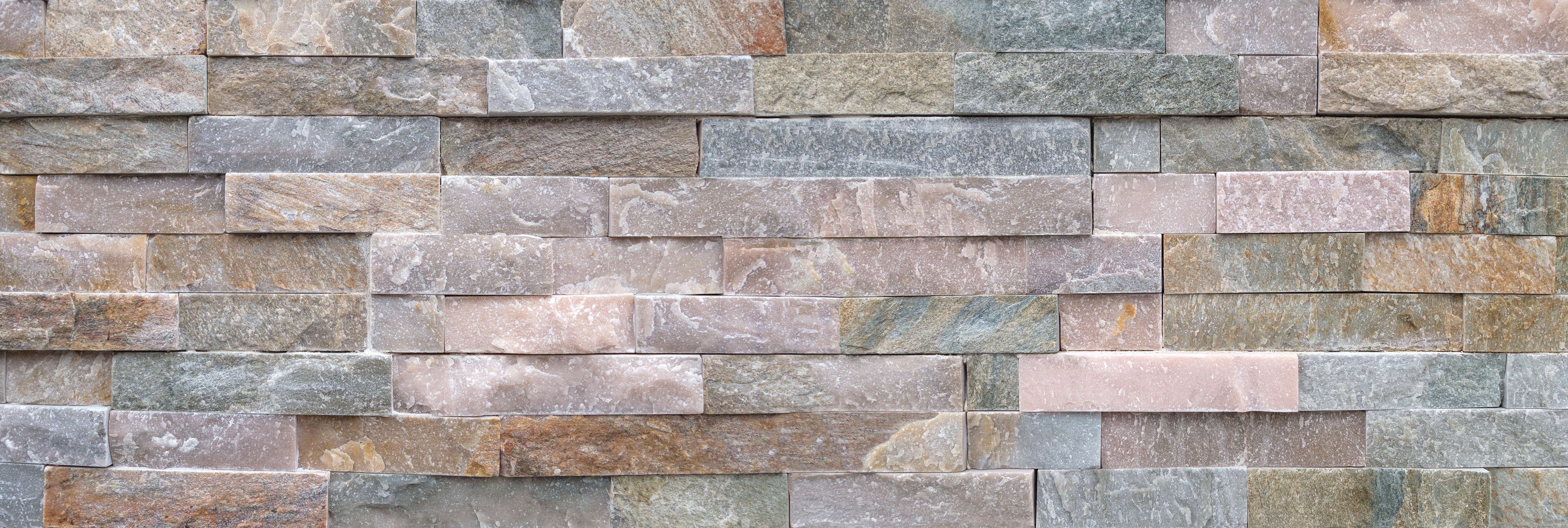 Waschbecken-Rückwand-Natursteinmauer Fliesenoptik Beige Grau