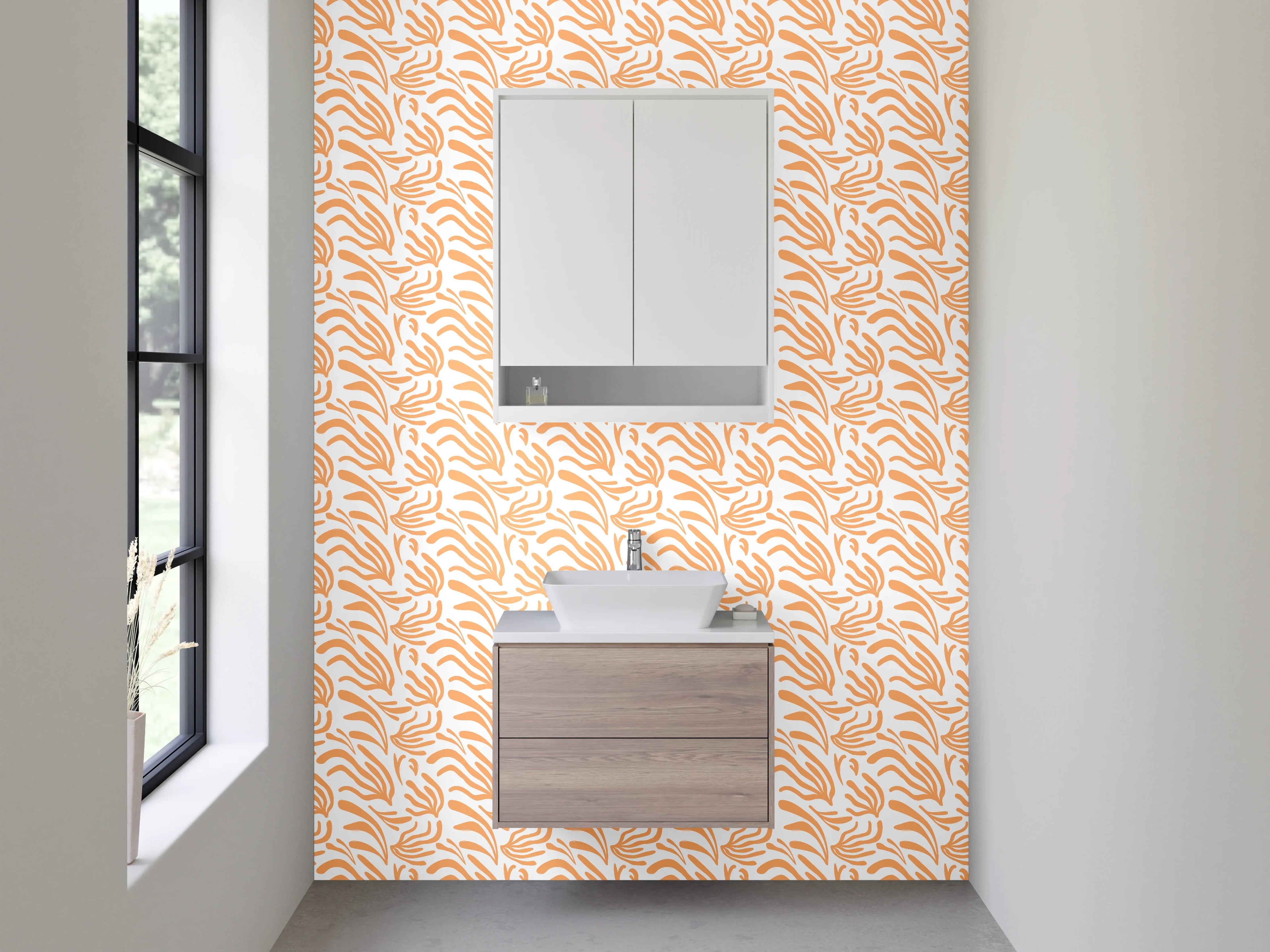 Waschbecken-Rückwand - Orangen Zebra Muster