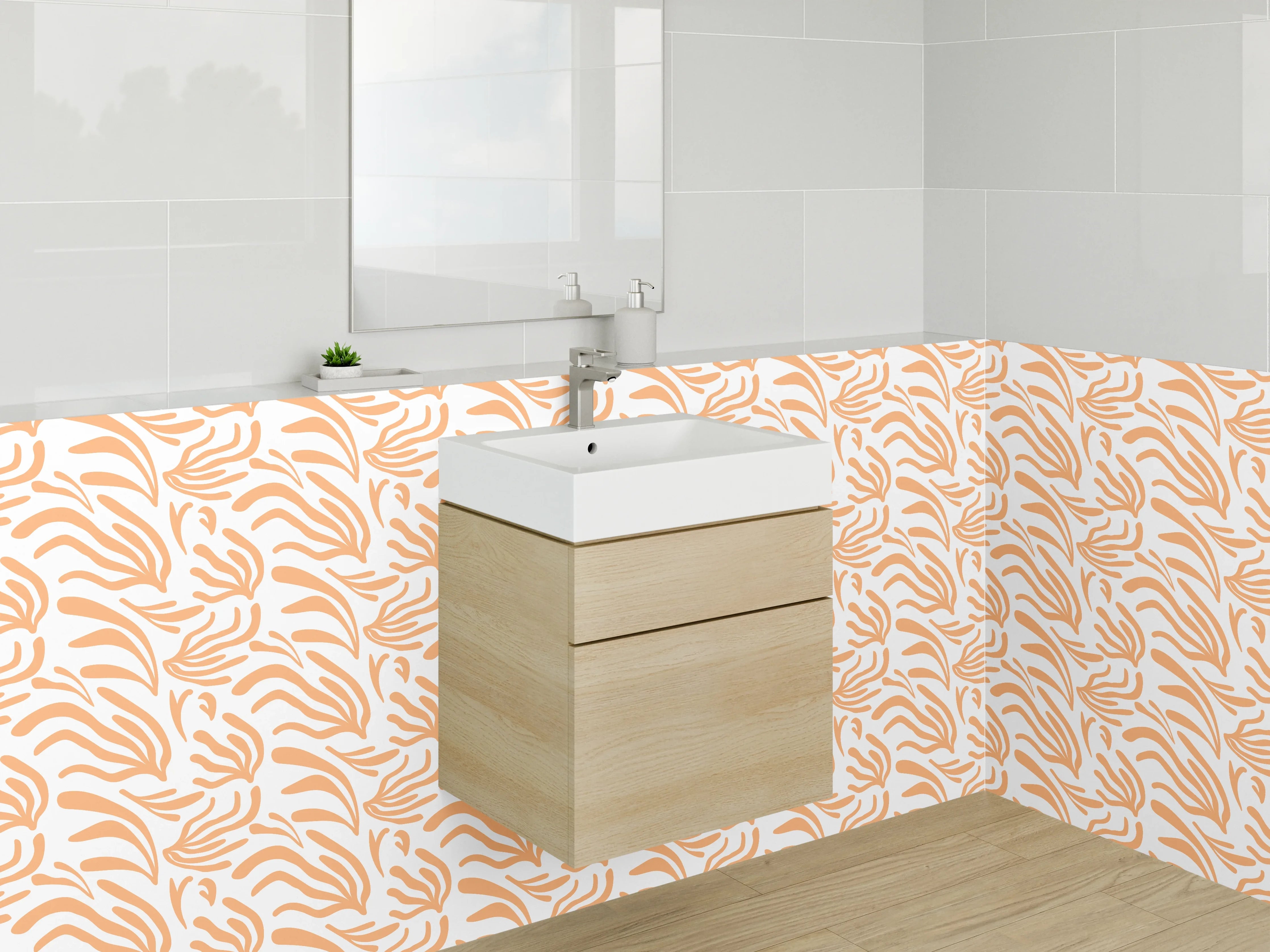 Waschbecken-Rückwand - Orangen Zebra Muster