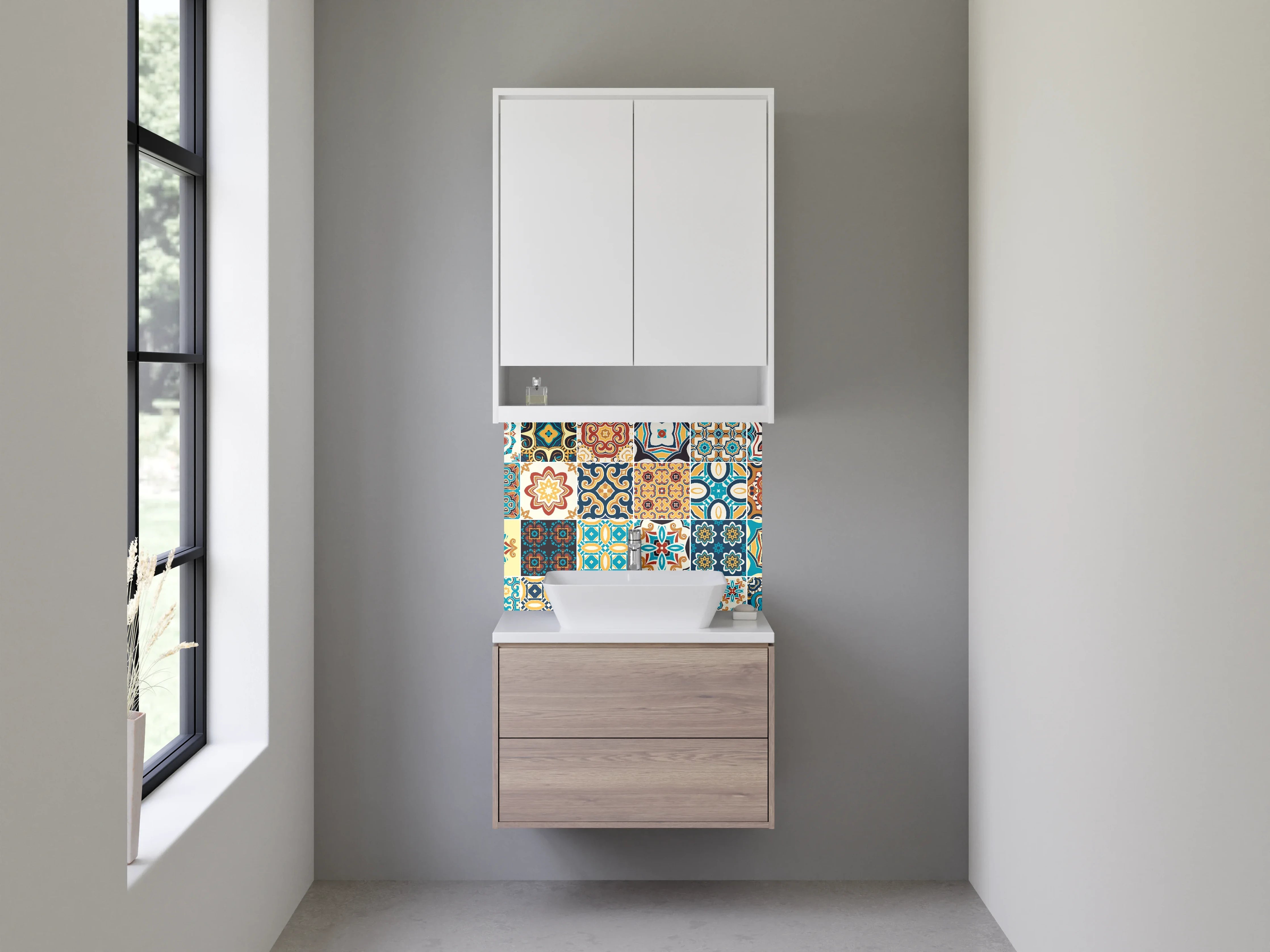 Waschbecken-Rückwand - Orientalische Retro-Mosaikfliesen für Küche & Bad