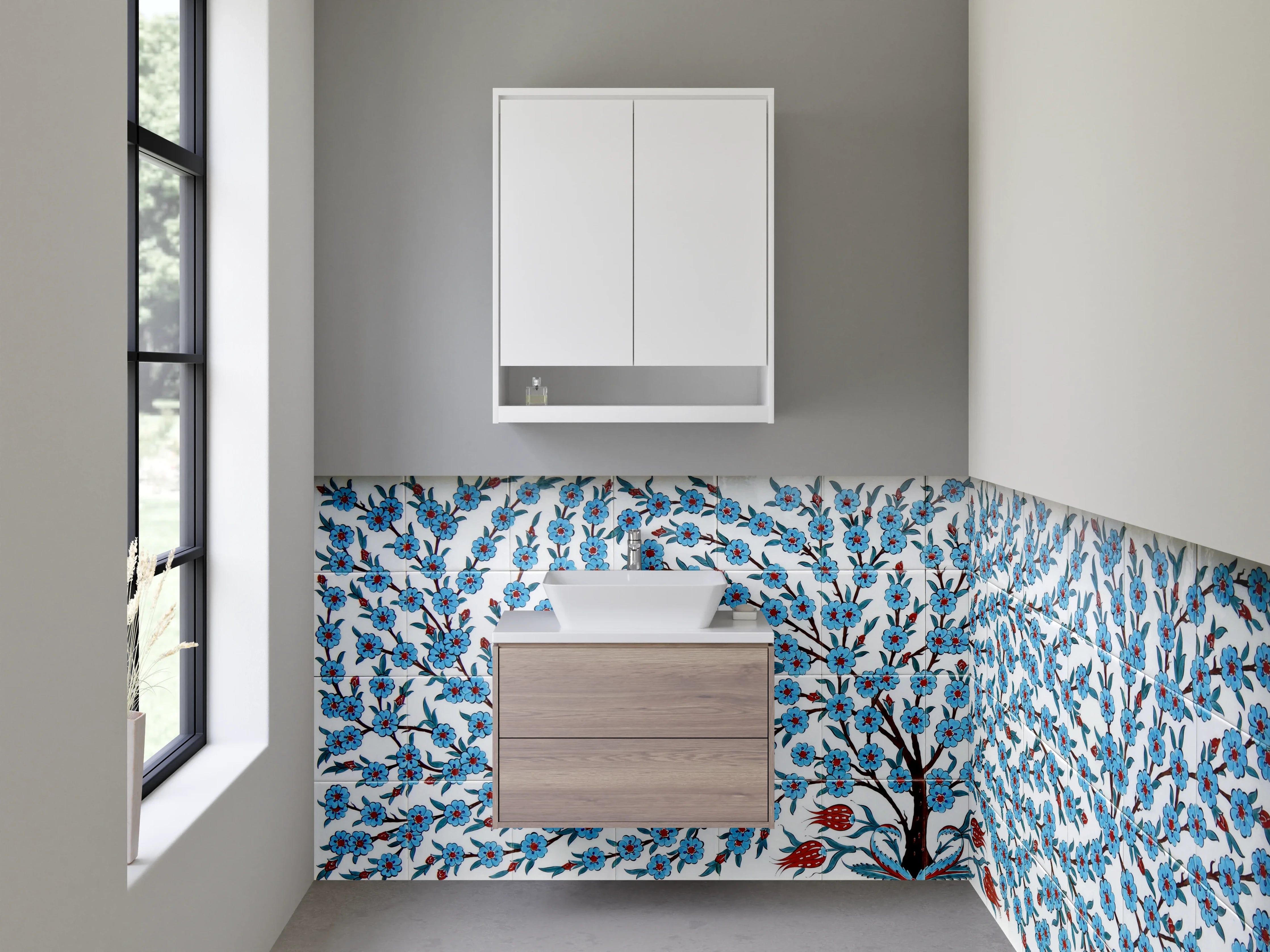 Waschbecken-Rückwand - Orientalischer Baum des Lebens Fliesenmuster