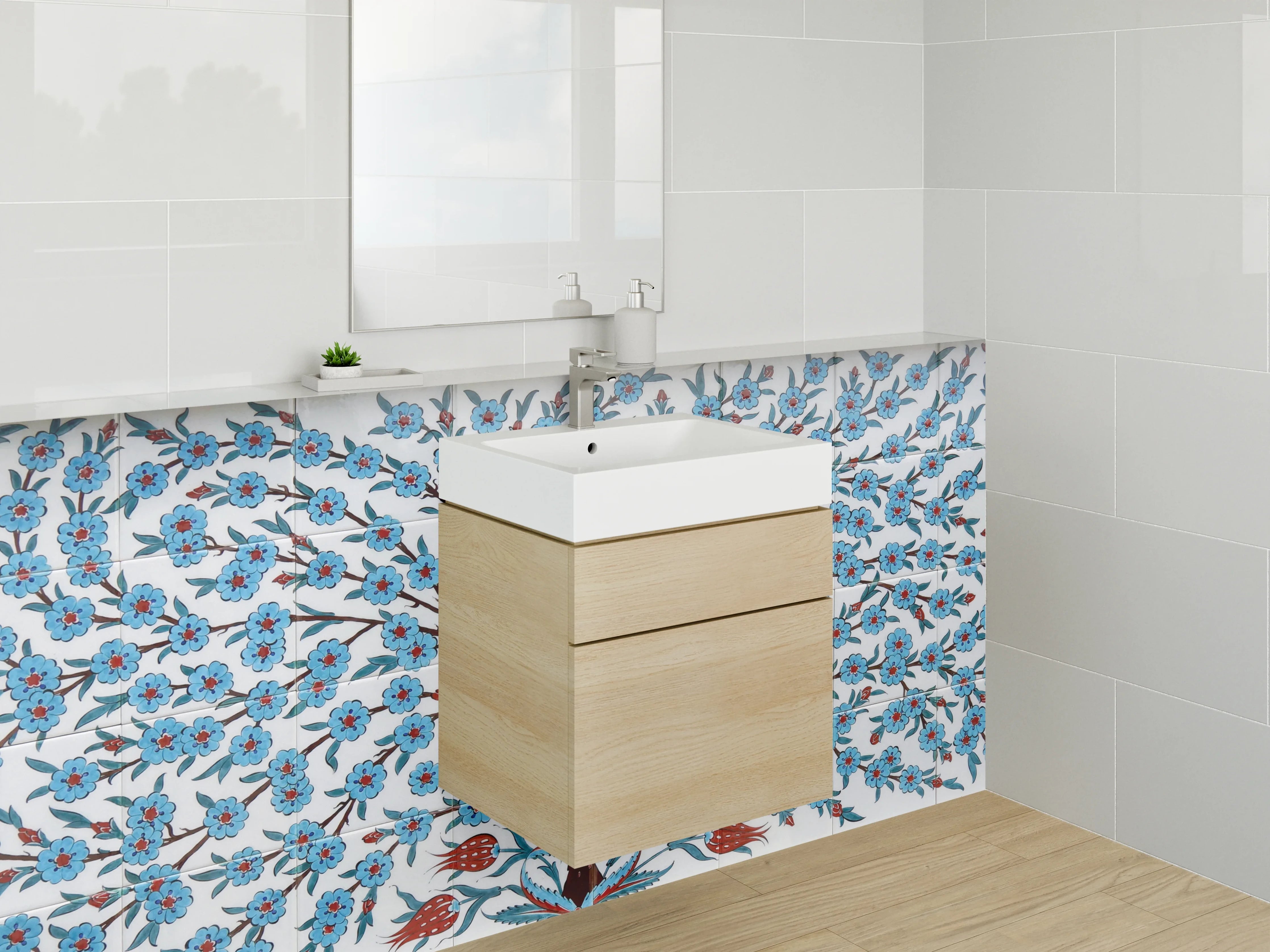 Waschbecken-Rückwand - Orientalischer Baum des Lebens Fliesenmuster