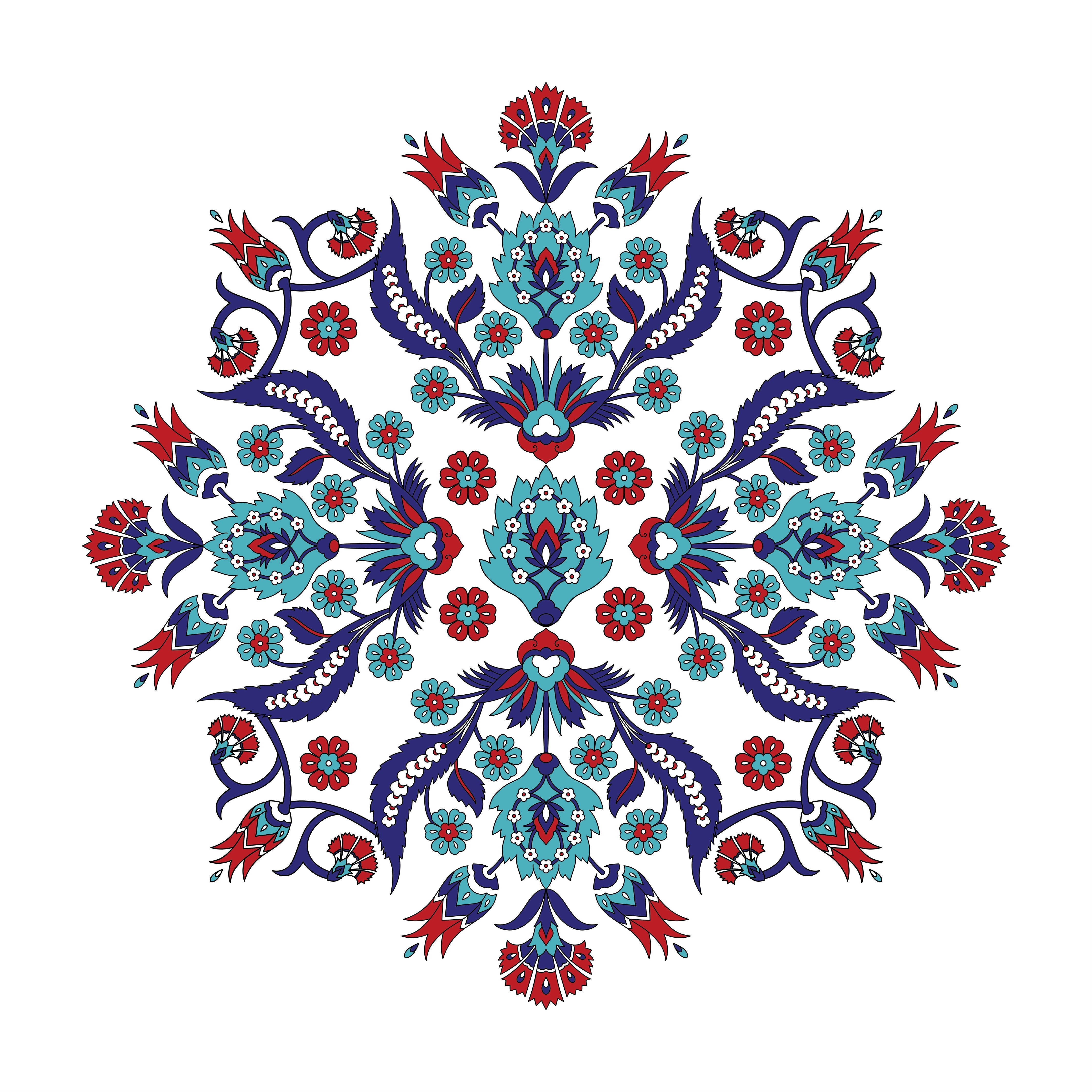 Waschbecken-Rückwand-Orientalisches Blumen-Mandala Ornament