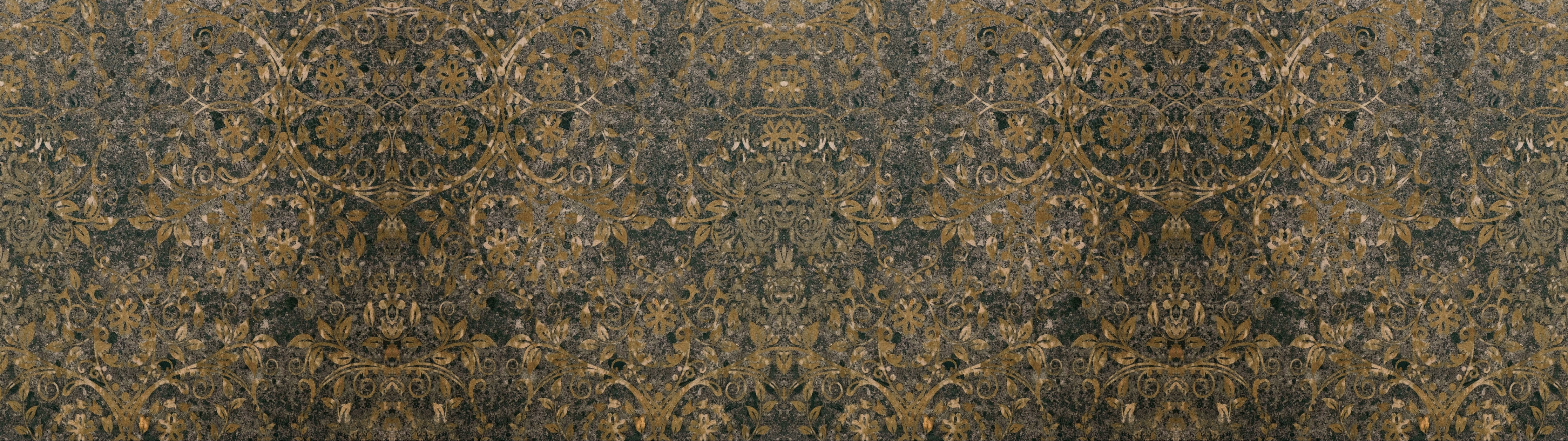 Waschbecken-Rückwand-Orientalisches Mandala-Ornament braun-gold