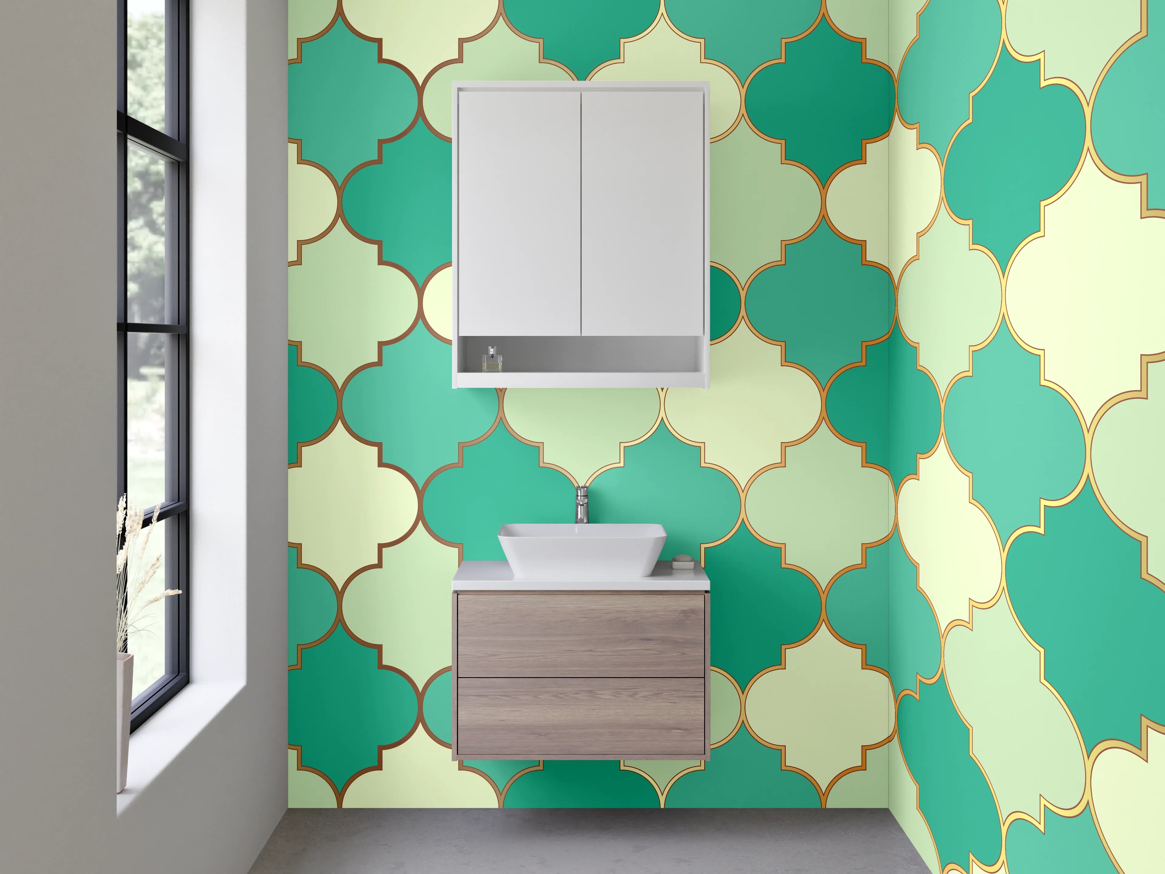 Waschbecken-Rückwand - Orientalisches Mosaik Fliesenmuster Türkis