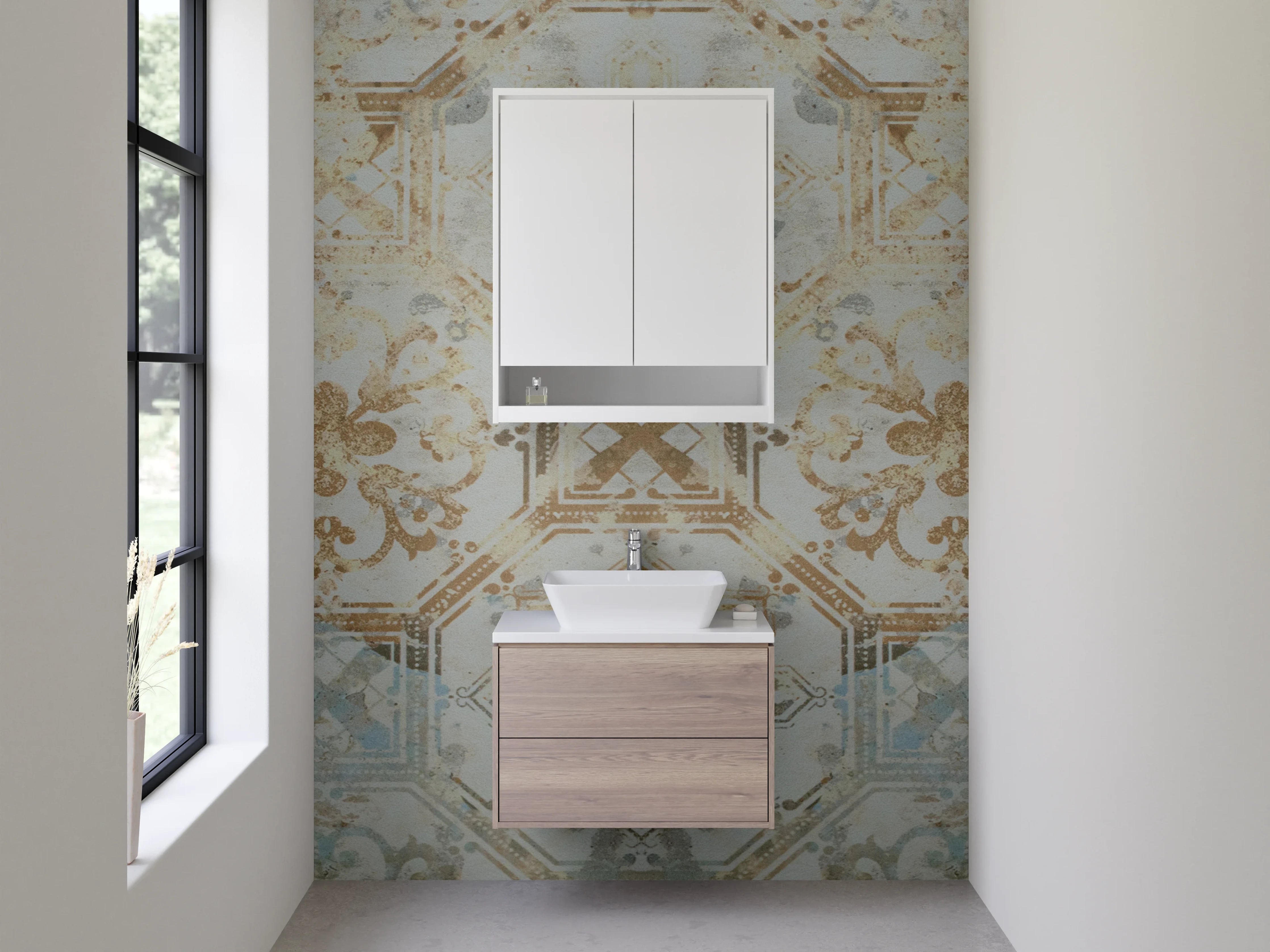 Waschbecken-Rückwand - Orientalisches Mosaik Fliesenmuster Vintage