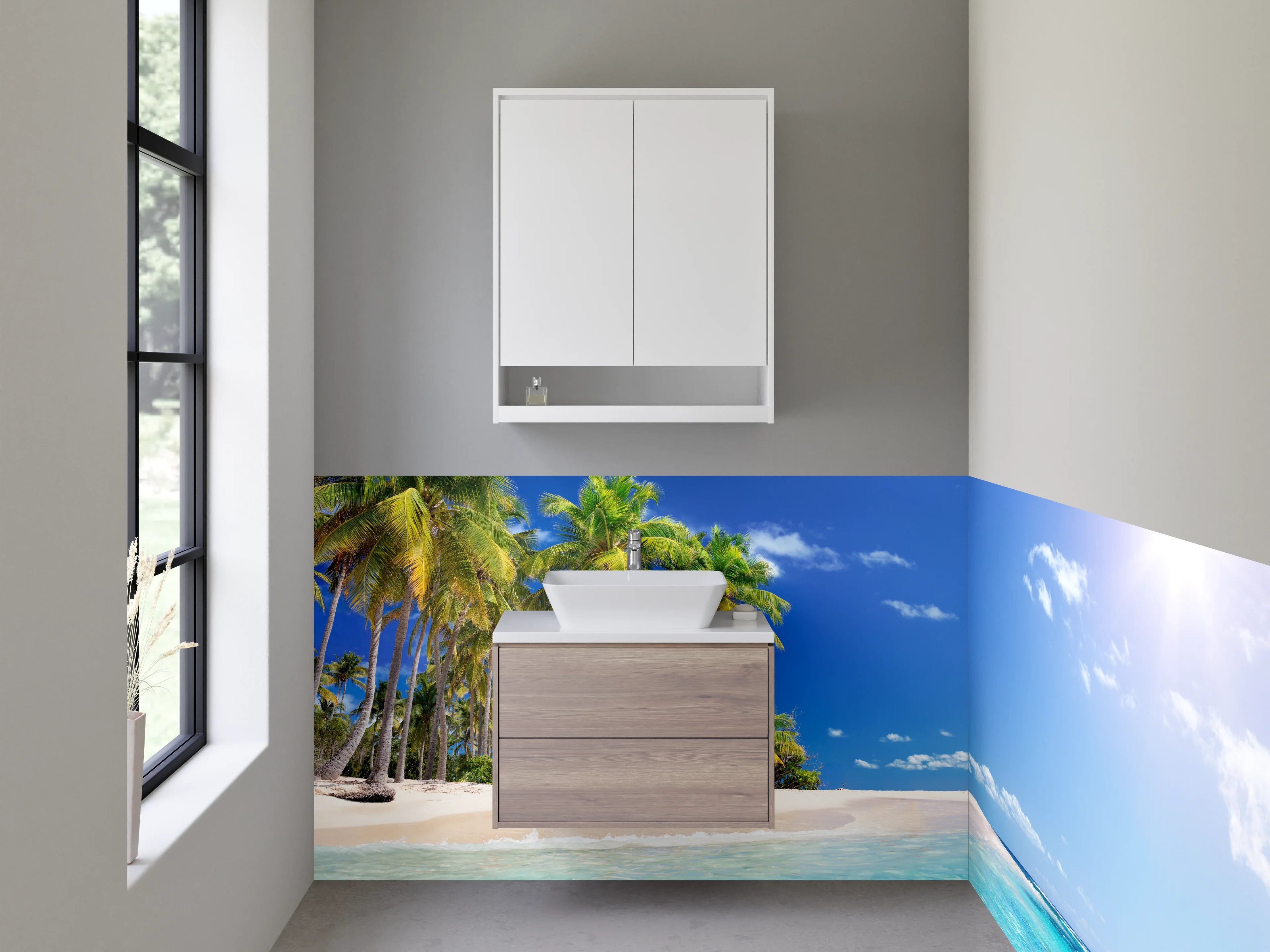 Waschbecken-Rückwand - Paradiesische Karibik Strand Oase