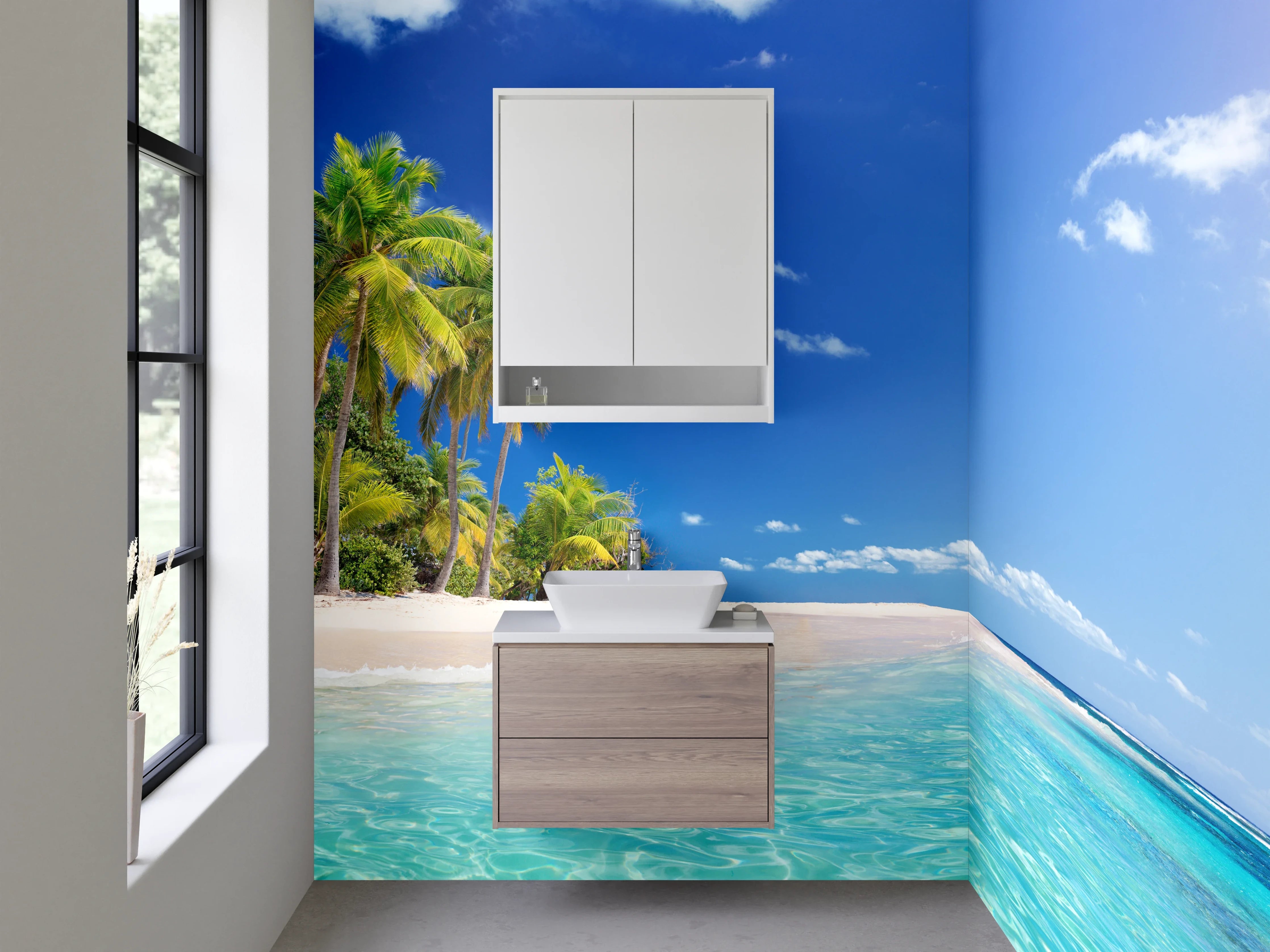 Waschbecken-Rückwand - Paradiesische Karibik Strand Oase