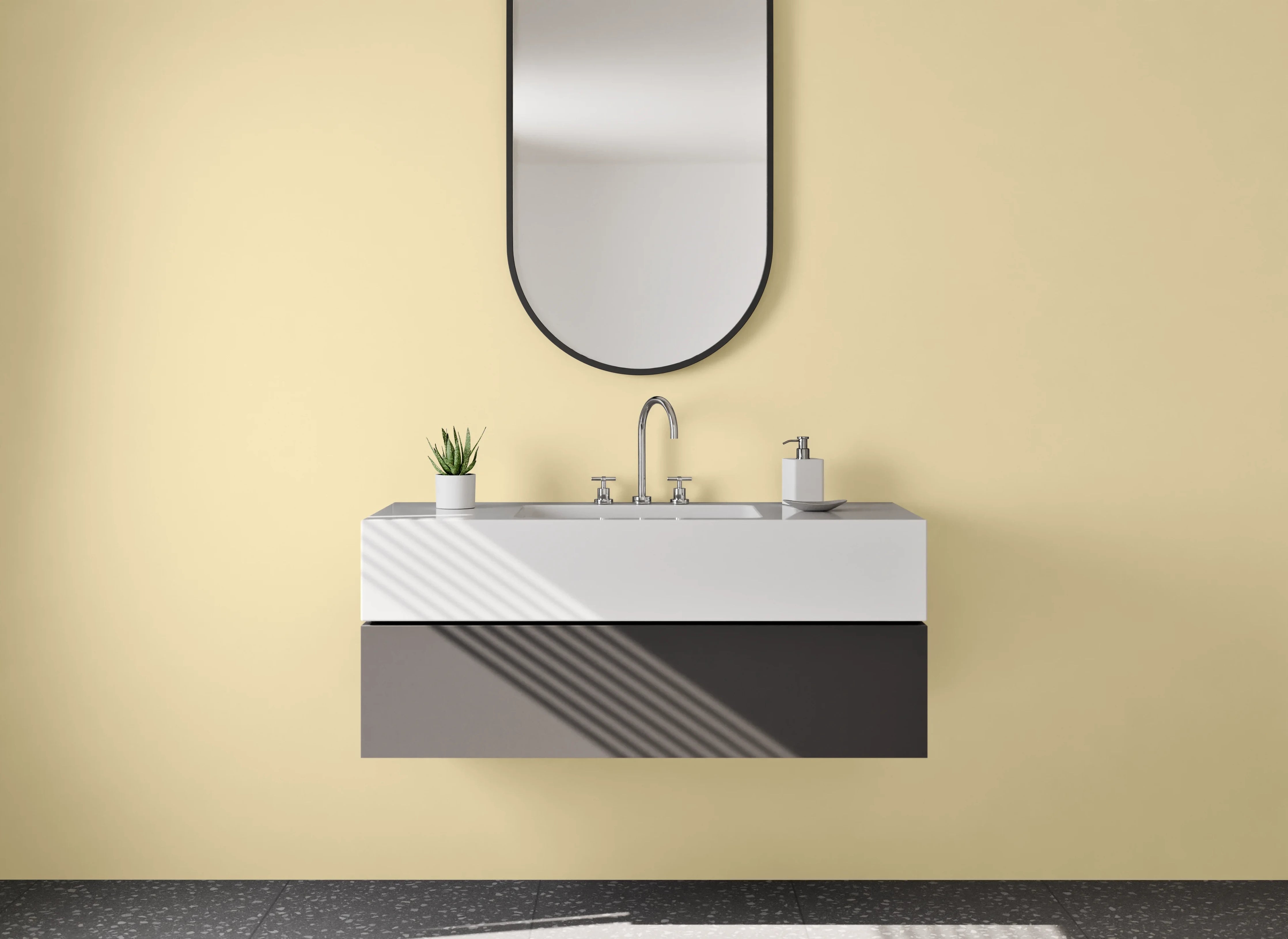 Waschbecken-Rückwand - RAL 1014 Elfenbeinfarbenes Beige