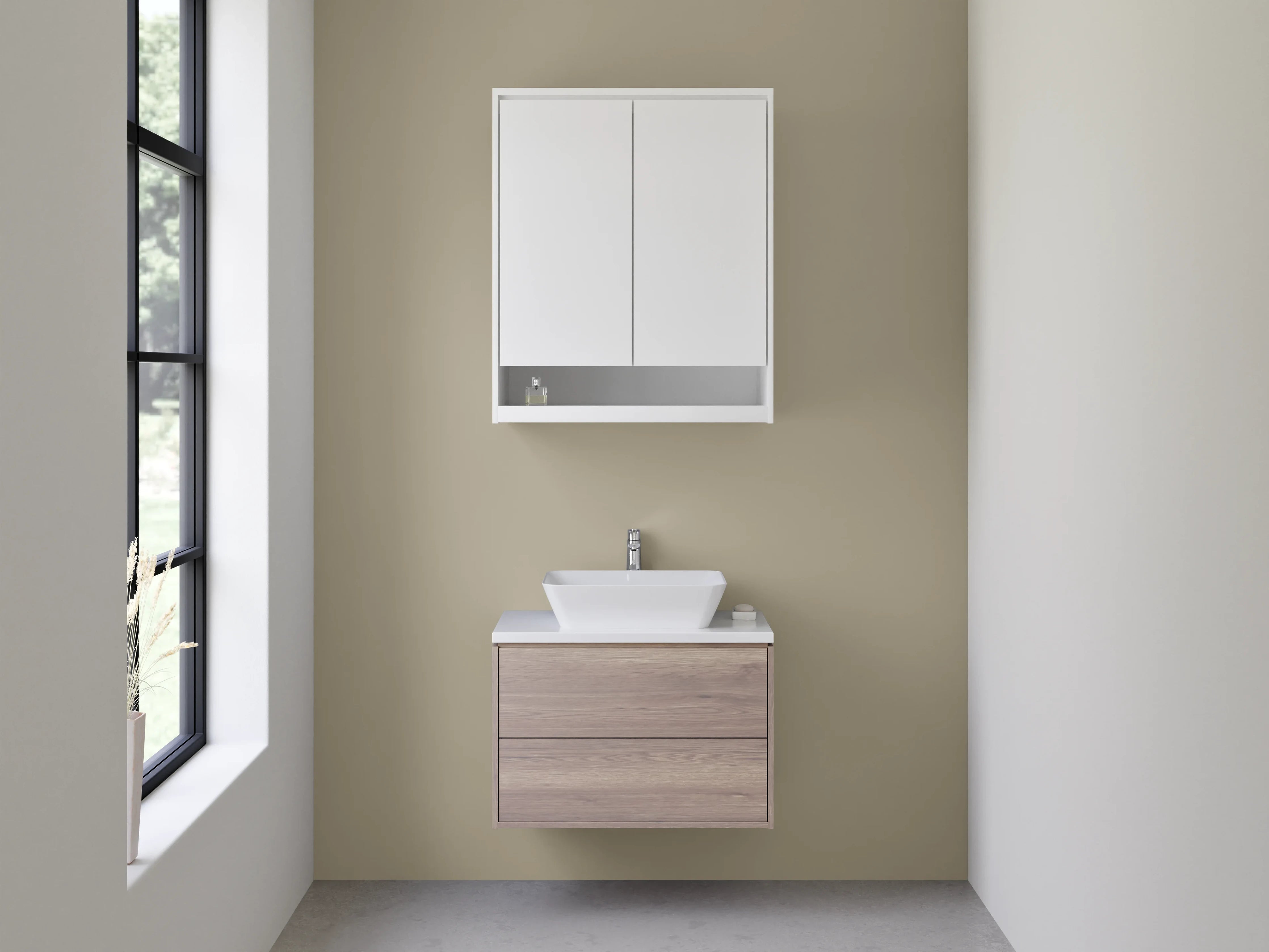 Waschbecken-Rückwand - RAL 1035 Perlmuttbeige