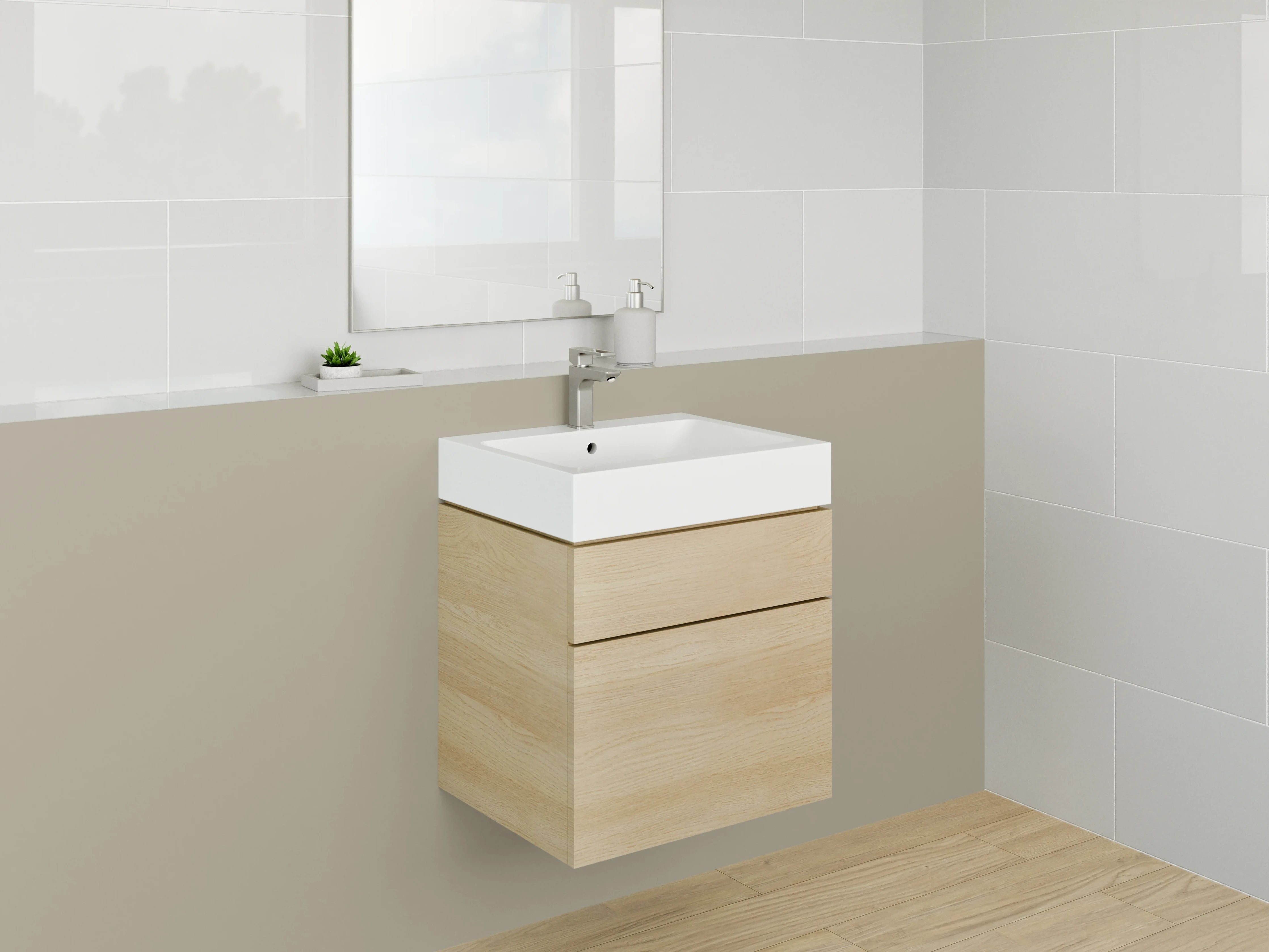 Waschbecken-Rückwand - RAL 1035 Perlmuttbeige