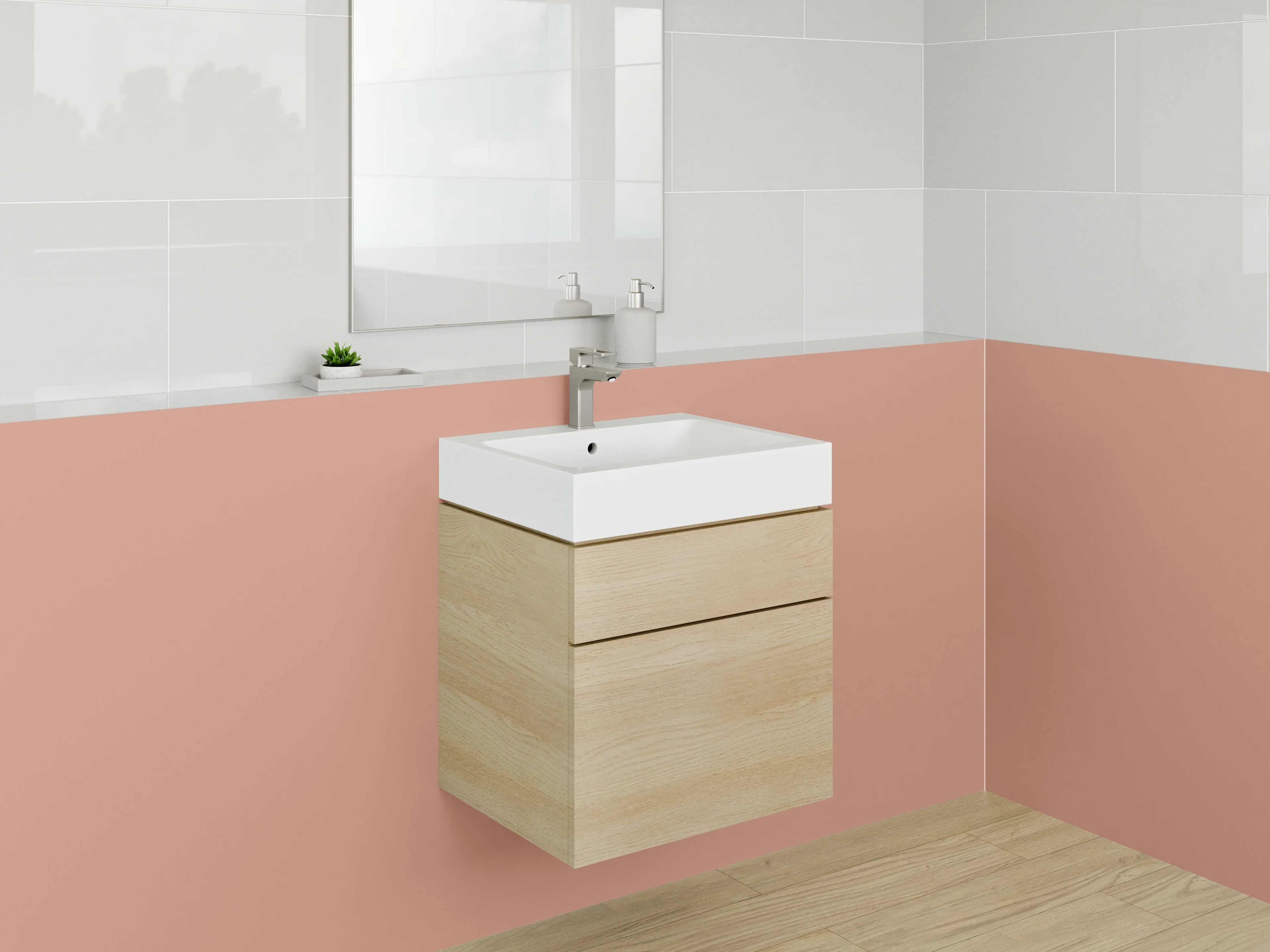 Waschbecken-Rückwand - RAL 3012 Beige Rotbraun