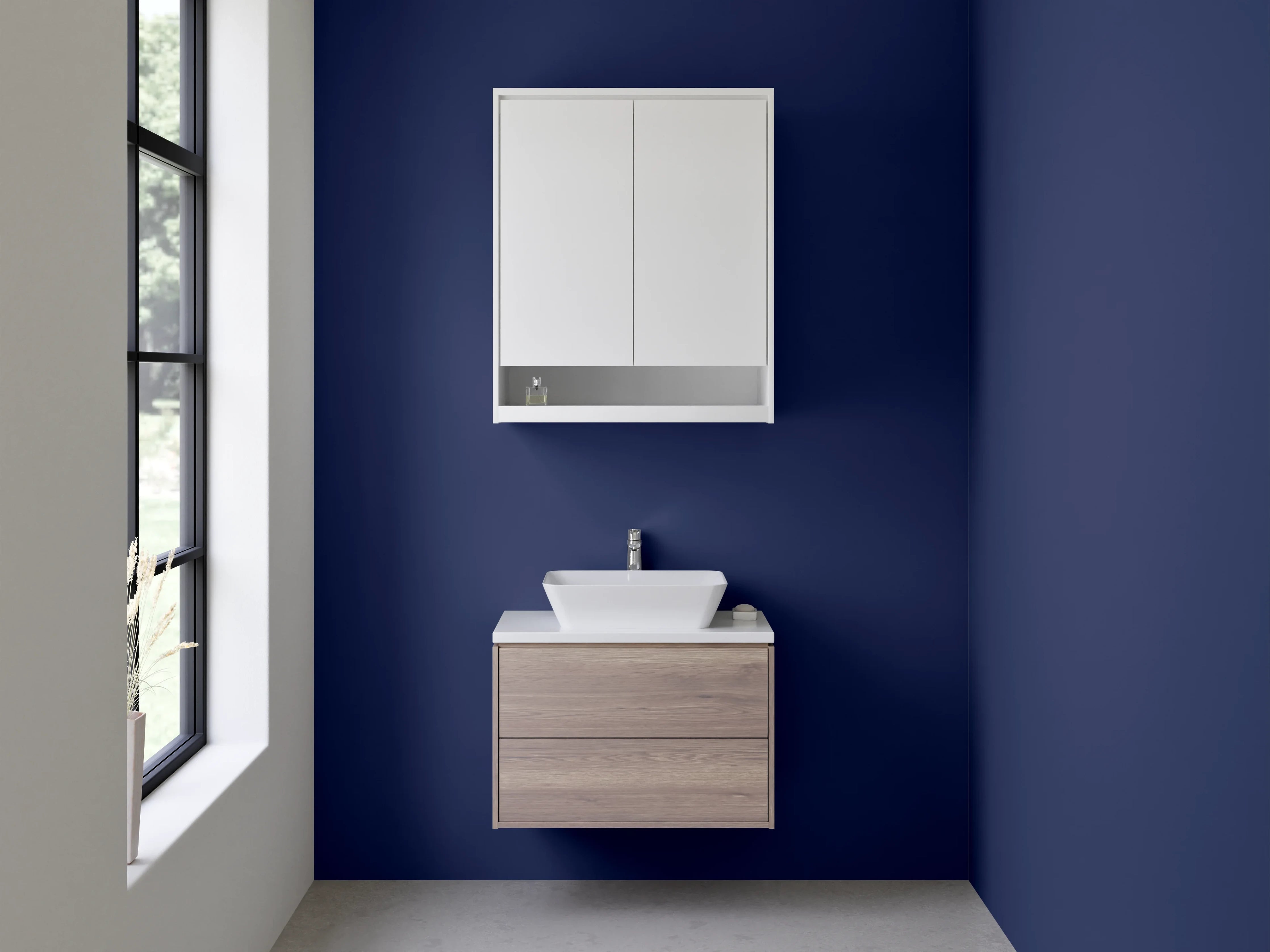 Waschbecken-Rückwand - RAL 5013 Kobaltblau Dark Blue Black Blue Navy Blue Blau Dunkelblau Kobaltblau Nachtblau Signalblau Königsblau