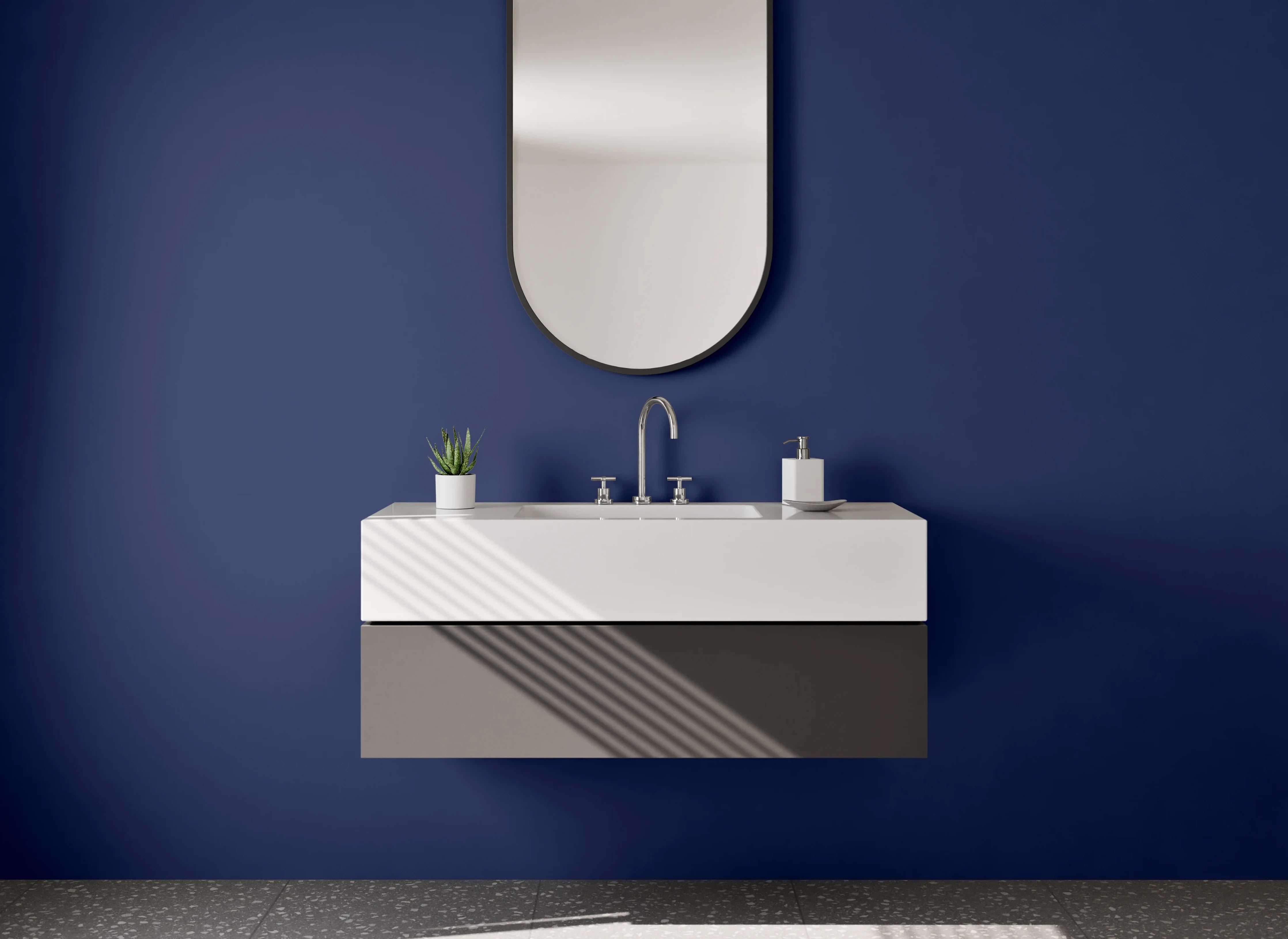 Waschbecken-Rückwand - RAL 5013 Kobaltblau Dark Blue Black Blue Navy Blue Blau Dunkelblau Kobaltblau Nachtblau Signalblau Königsblau