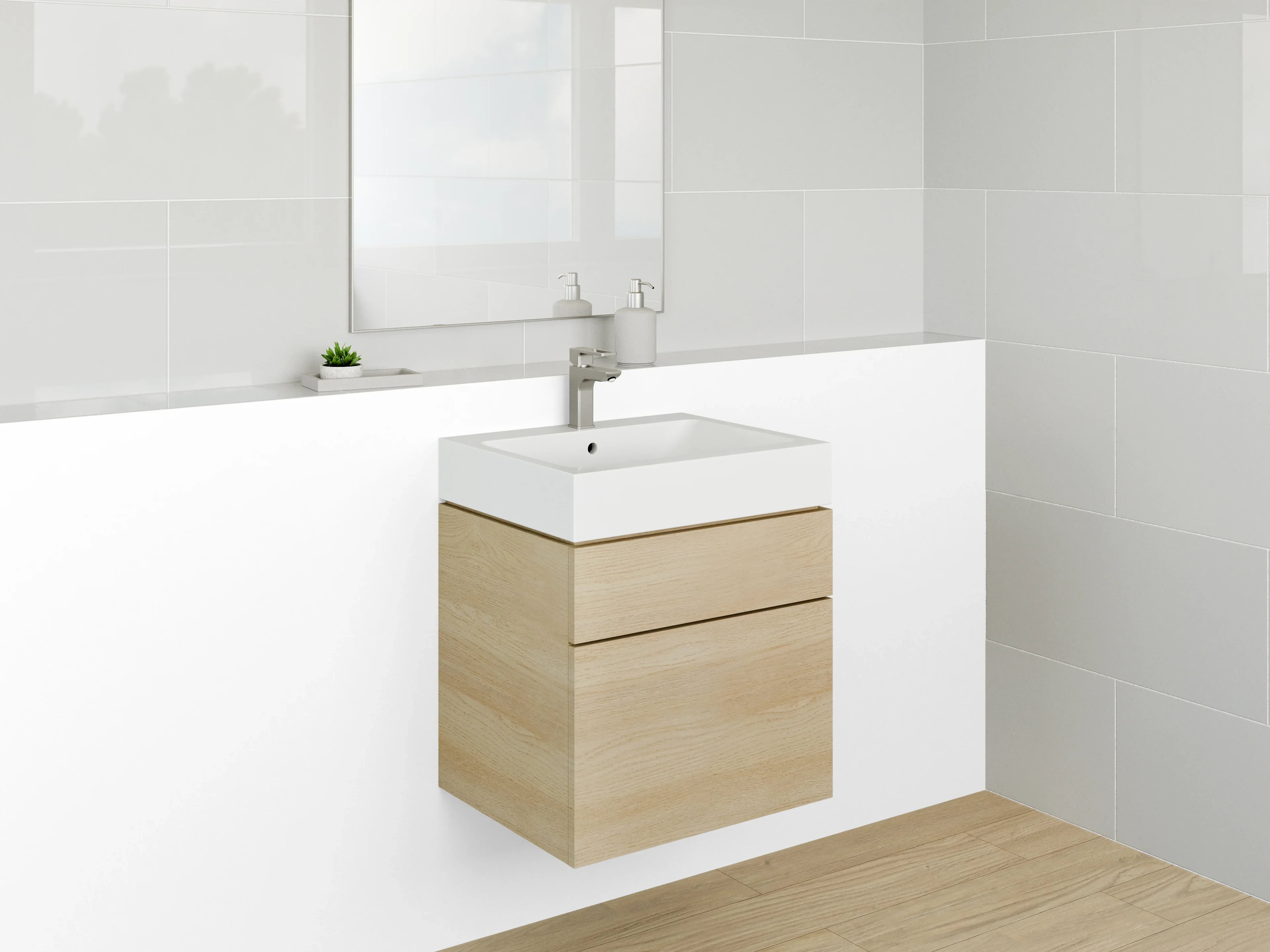 Waschbecken-Rückwand - RAL 9020 Weißaluminiumglanz