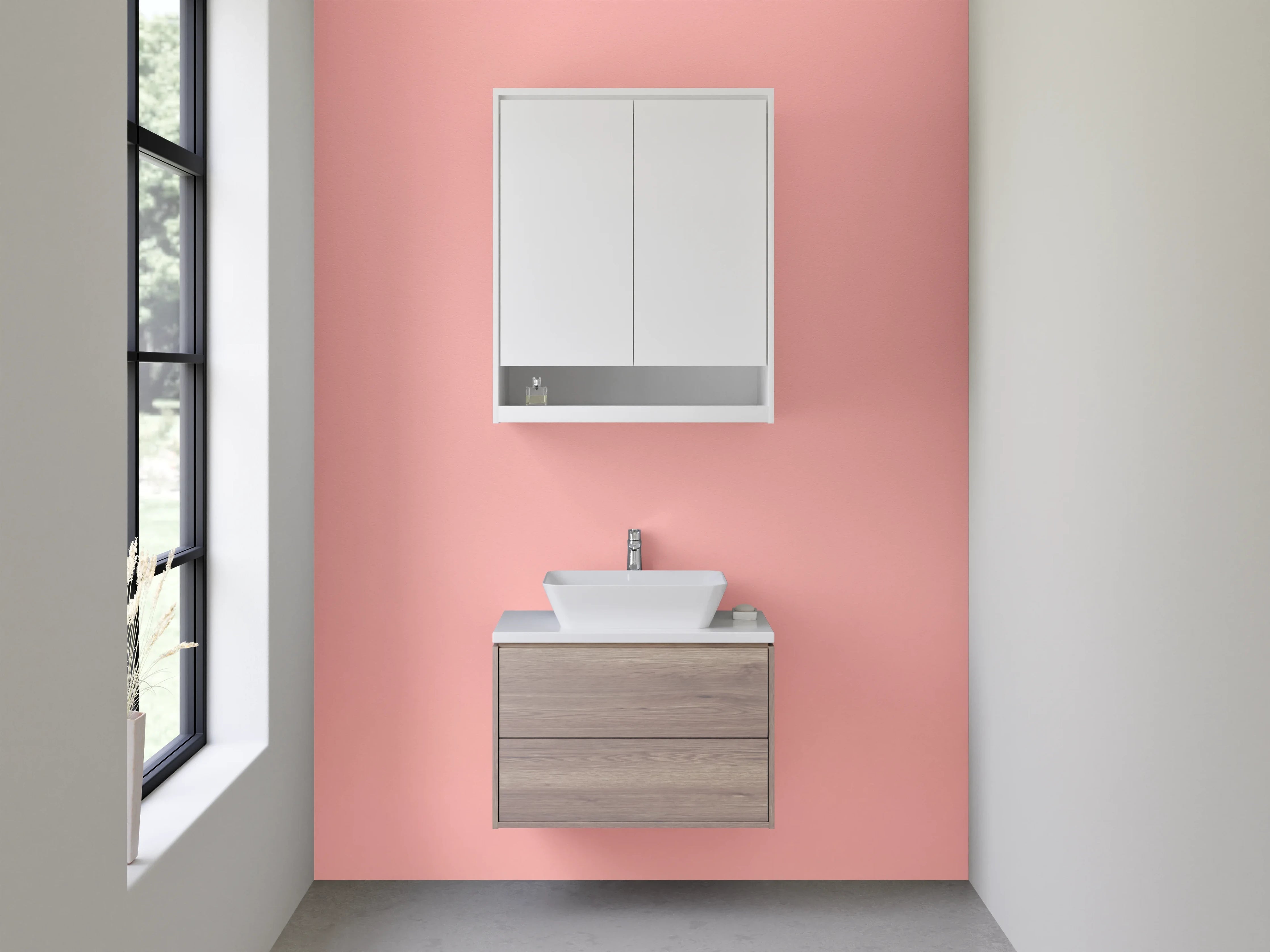 Waschbecken-Rückwand - Rosa Gradient Wanddekor für Badezimmer