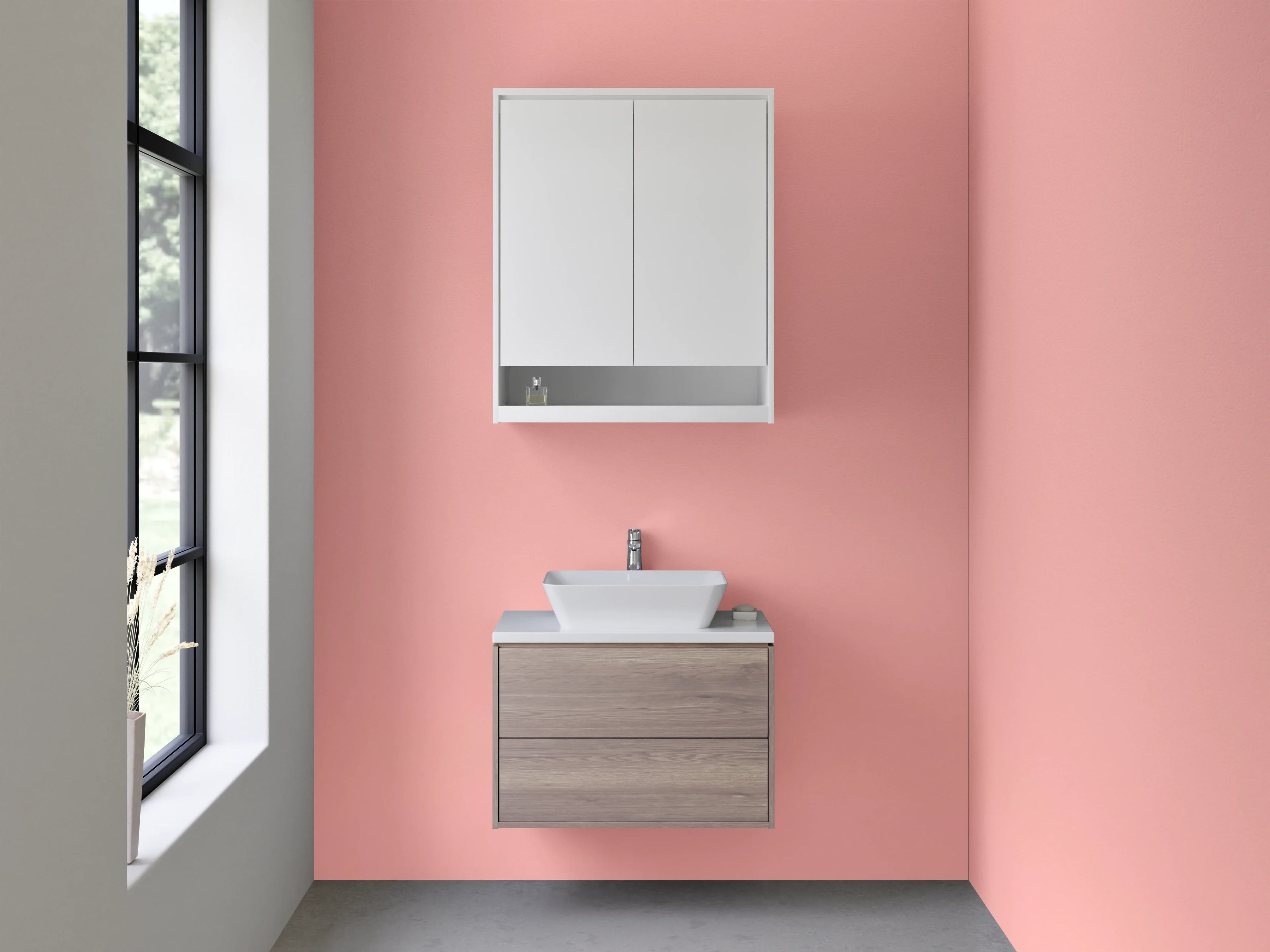 Waschbecken-Rückwand - Rosa Gradient Wanddekor für Badezimmer