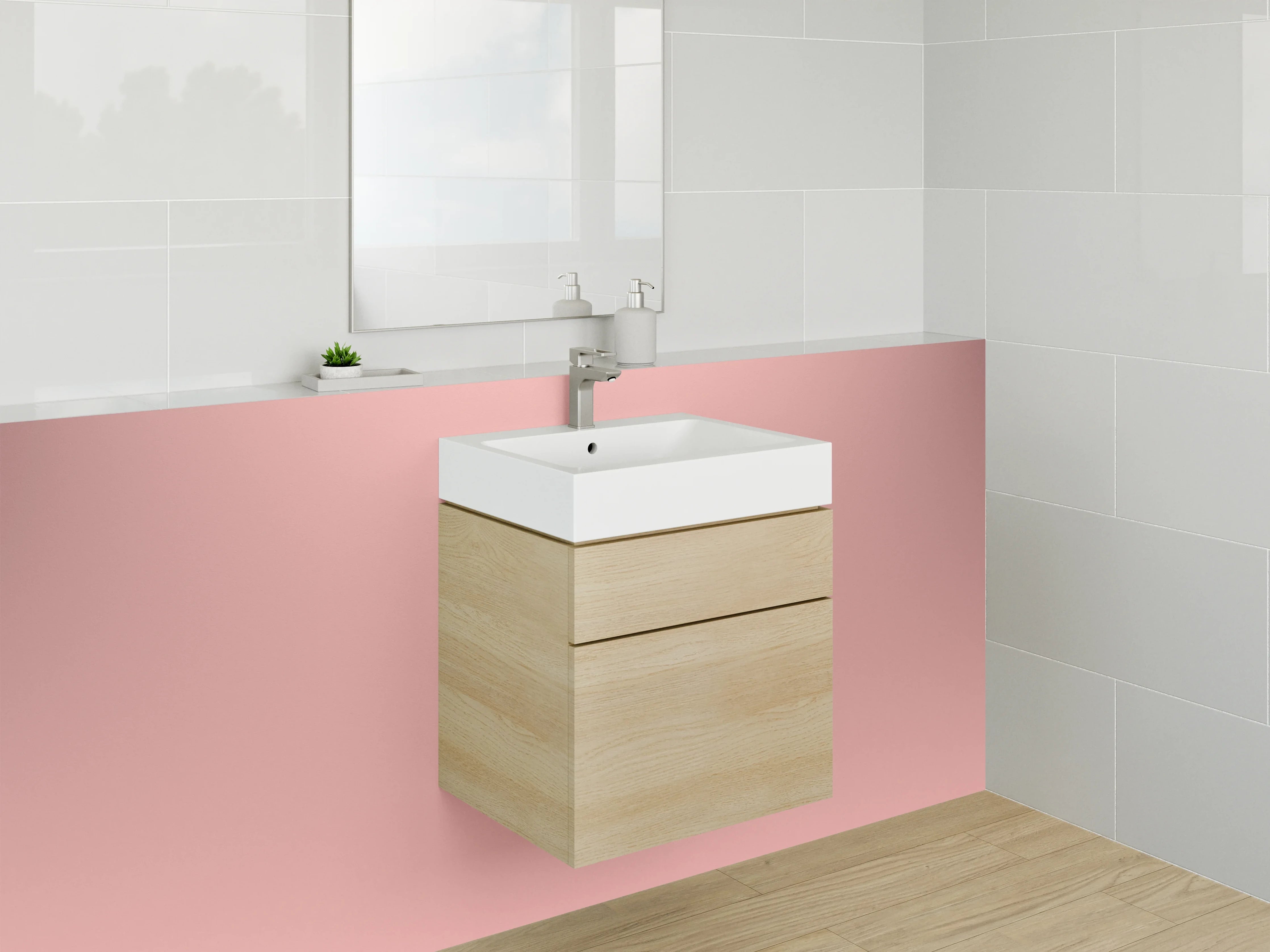 Waschbecken-Rückwand - Rosa Gradient Wanddekor für Badezimmer