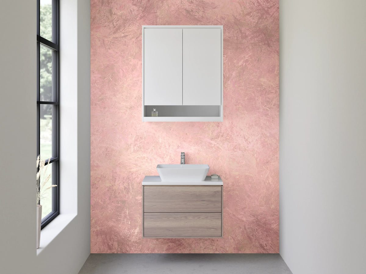 Waschbecken-Rückwand - Rosa Marmoroptik für Bad & Küche