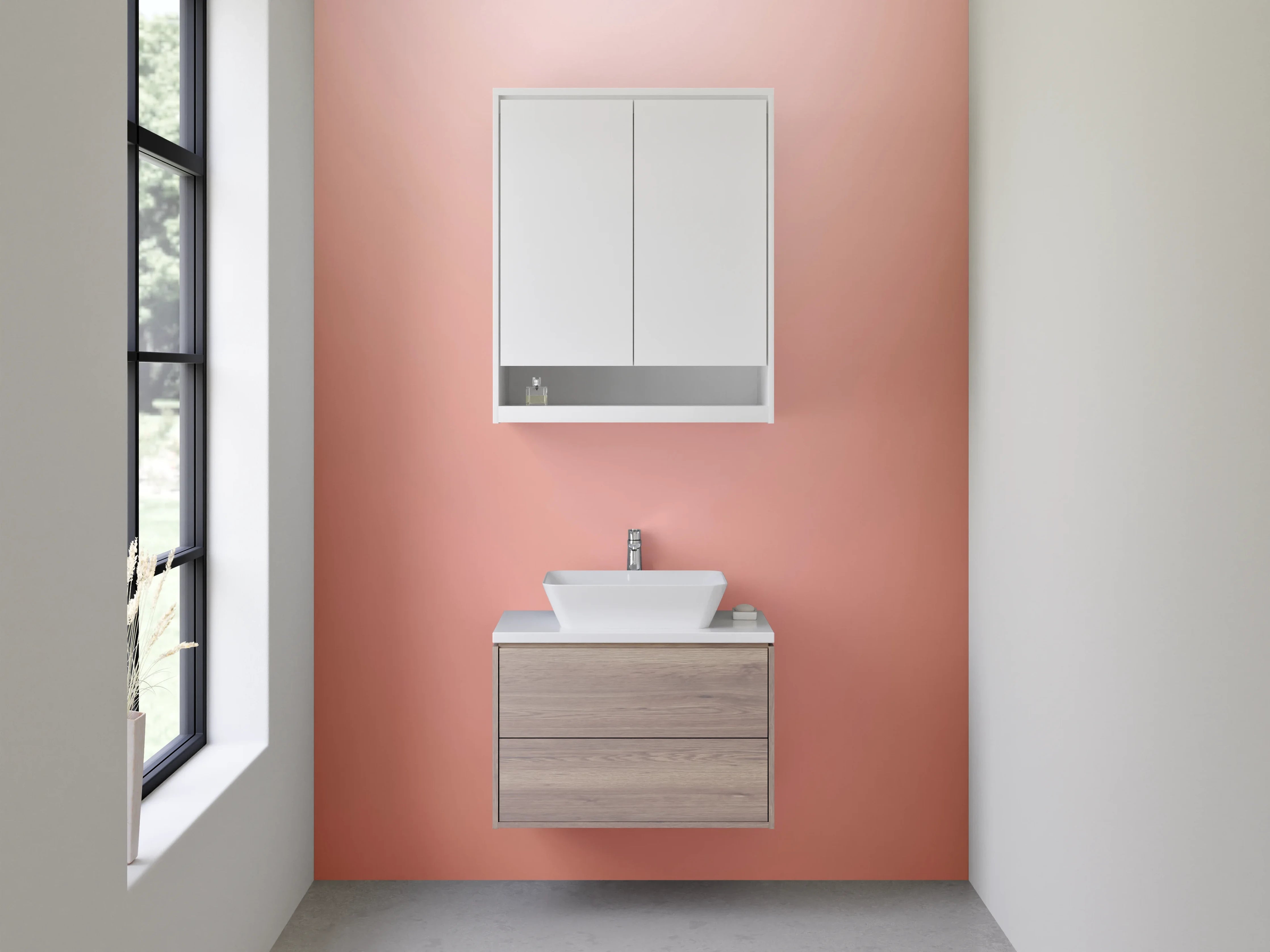 Waschbecken-Rückwand - Rosa Verlauf Designmodern