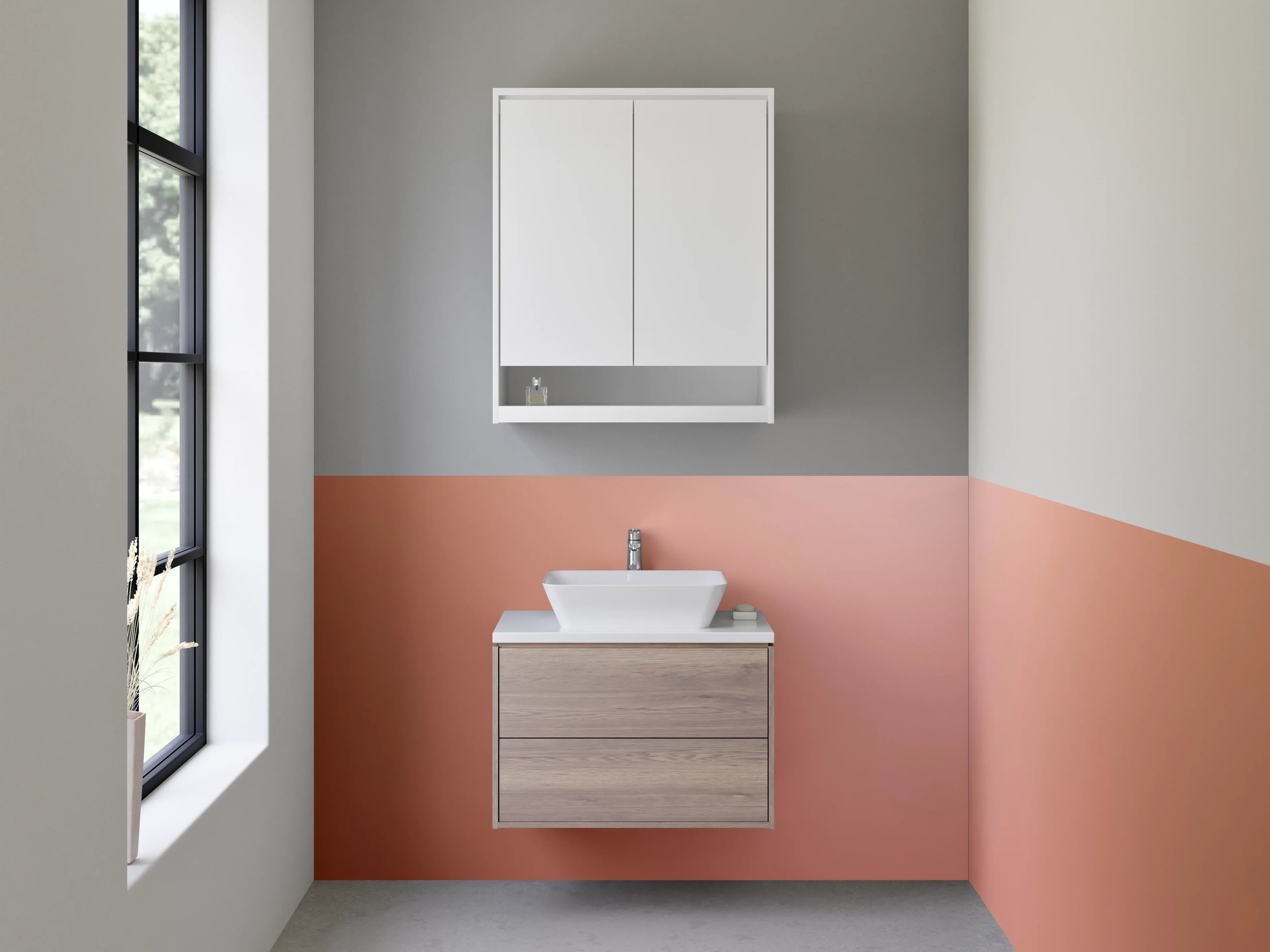 Waschbecken-Rückwand - Rosa Verlauf Designmodern