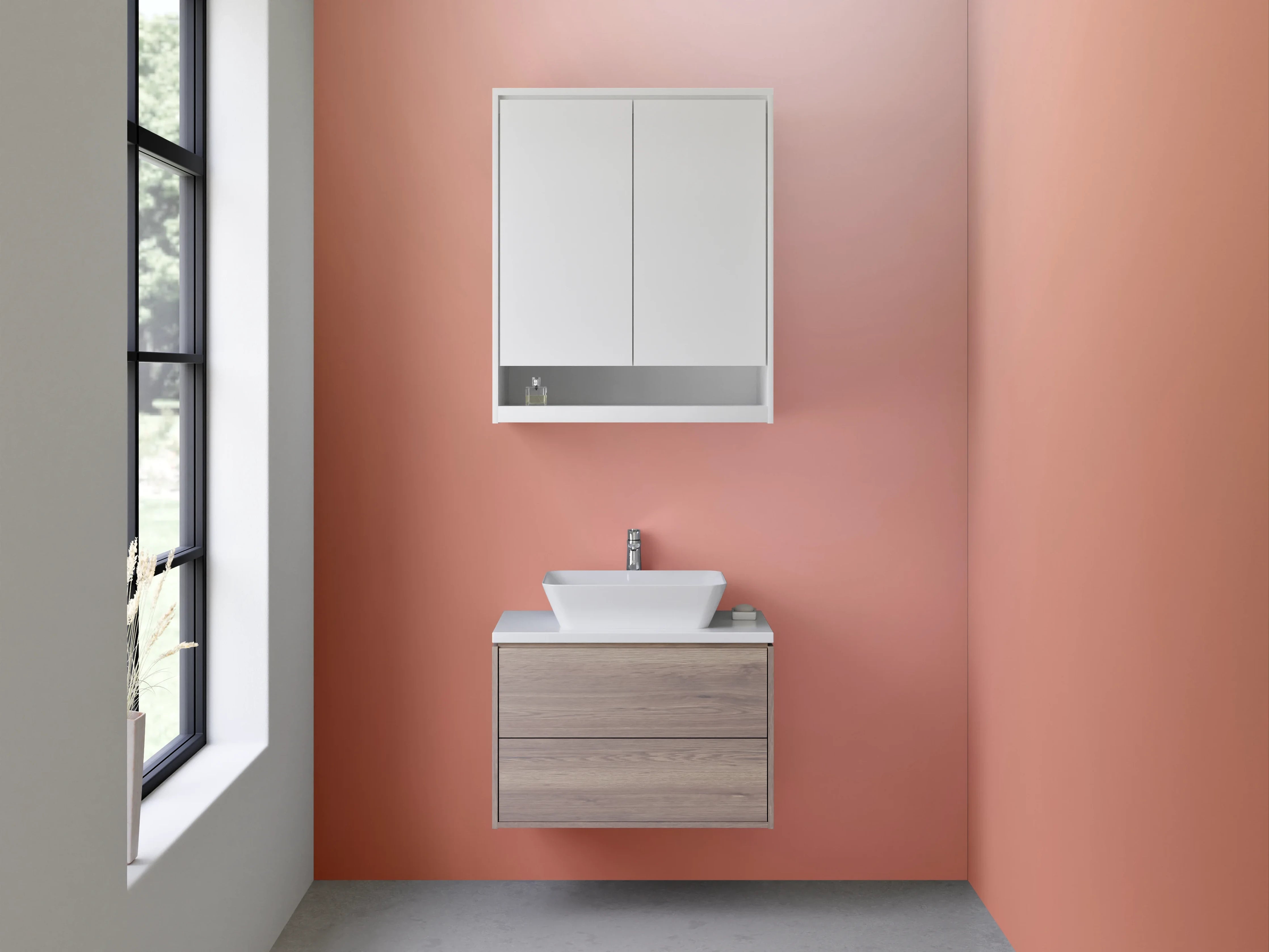 Waschbecken-Rückwand - Rosa Verlauf Designmodern