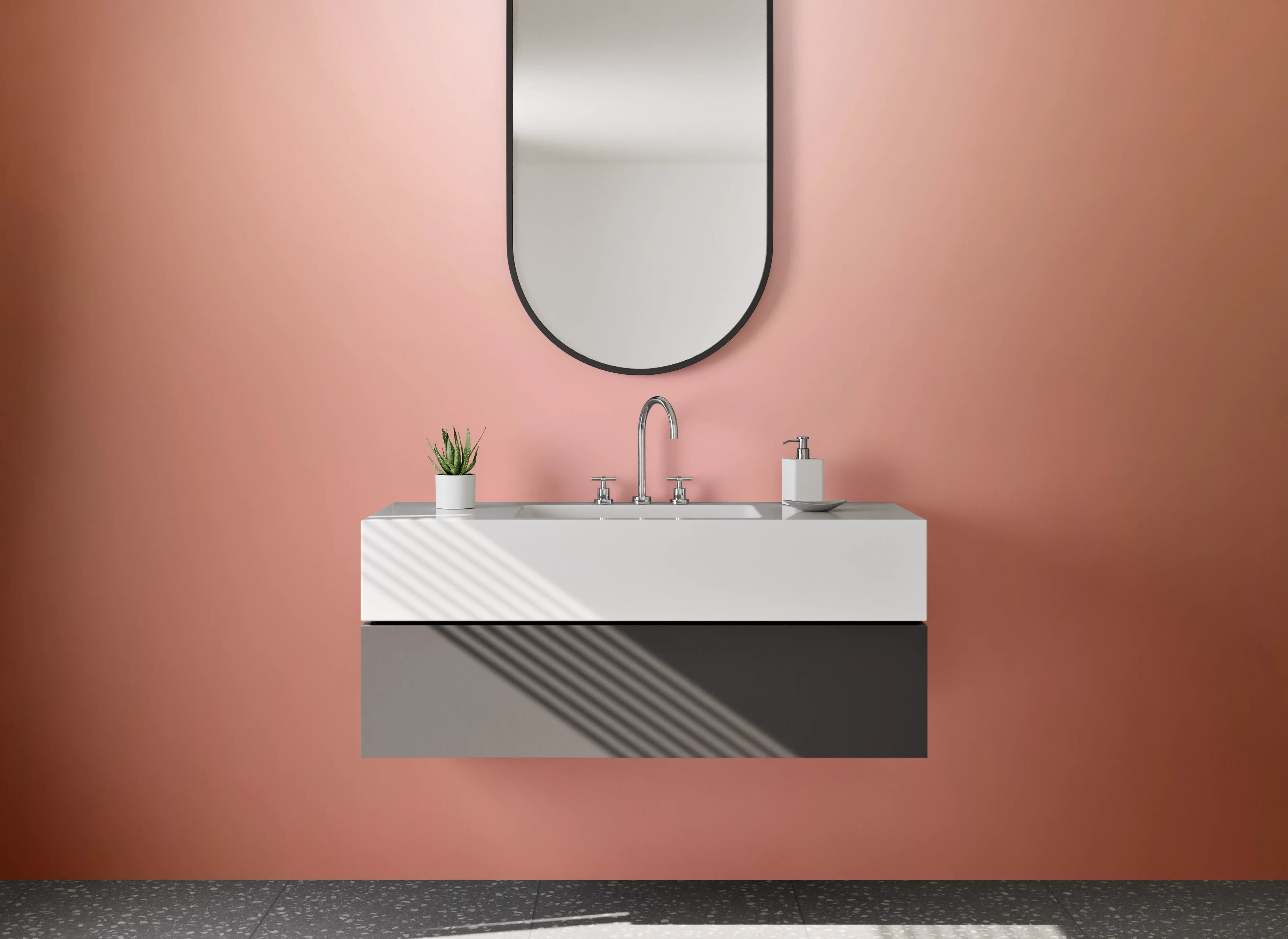 Waschbecken-Rückwand - Rosa Verlauf Designmodern