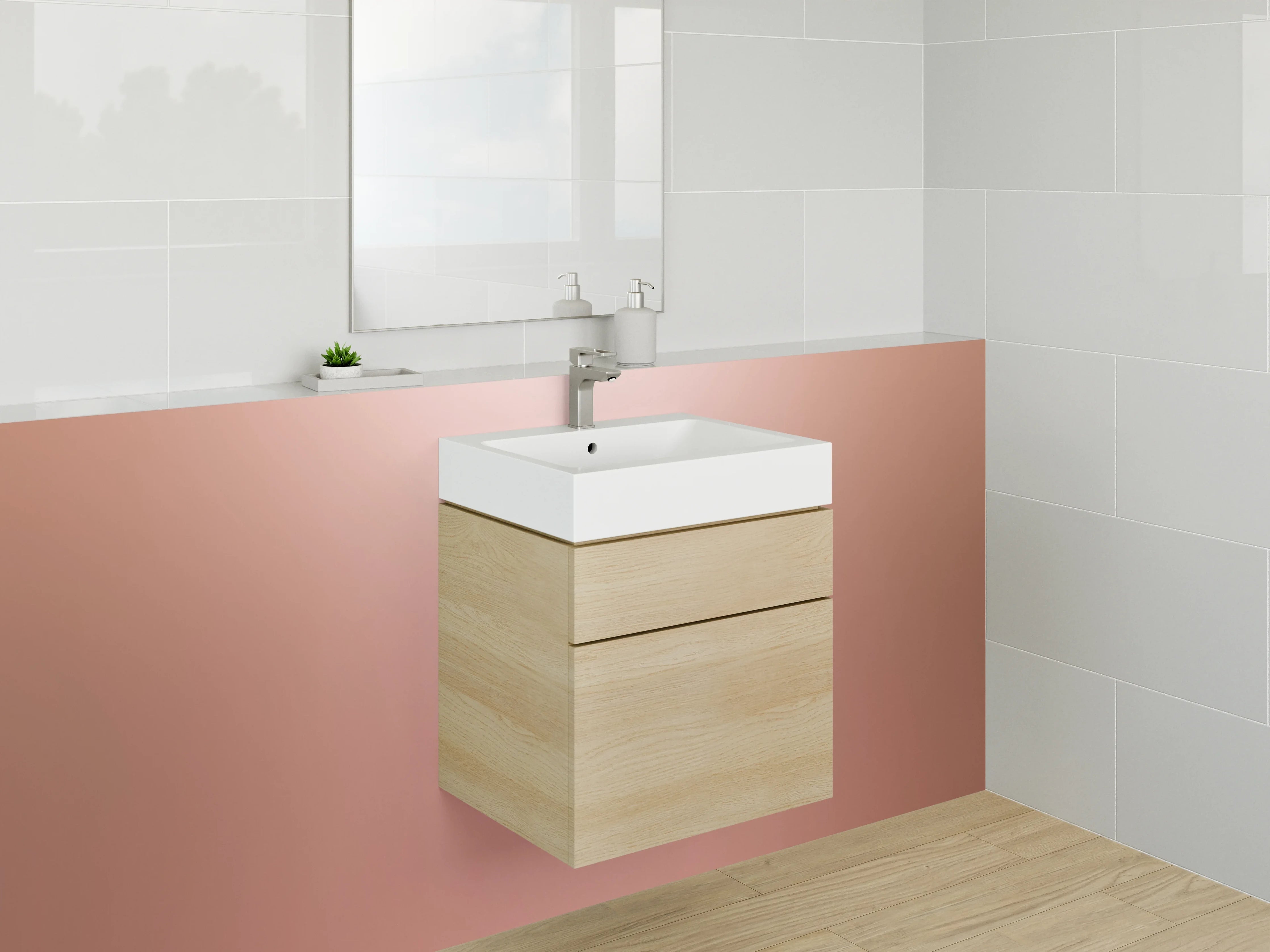 Waschbecken-Rückwand - Rosa Verlauf Designmodern