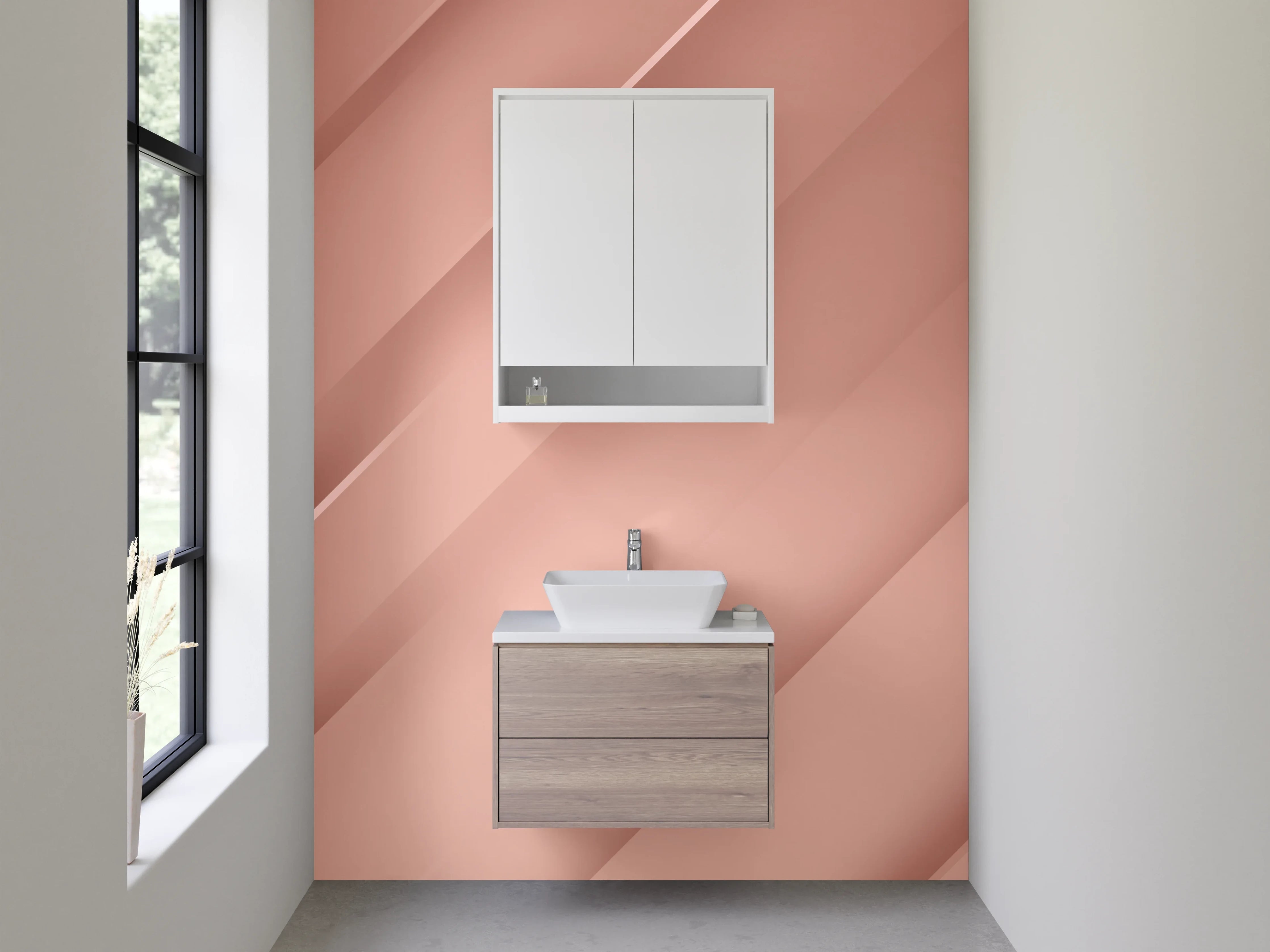 Waschbecken-Rückwand - Roségold Abstraktes Wanddesign