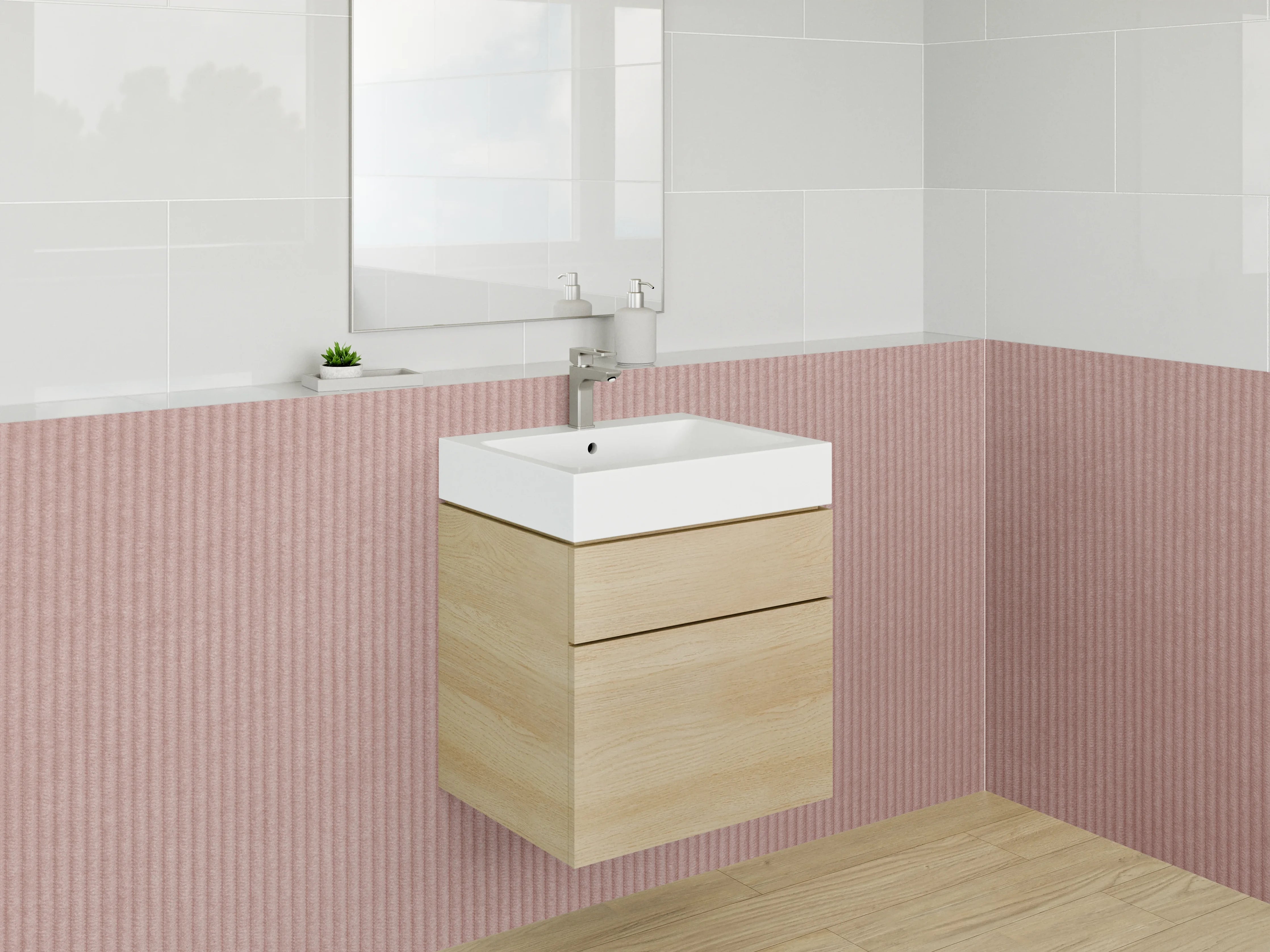 Waschbecken-Rückwand - Rote Textur mit feinen Linien