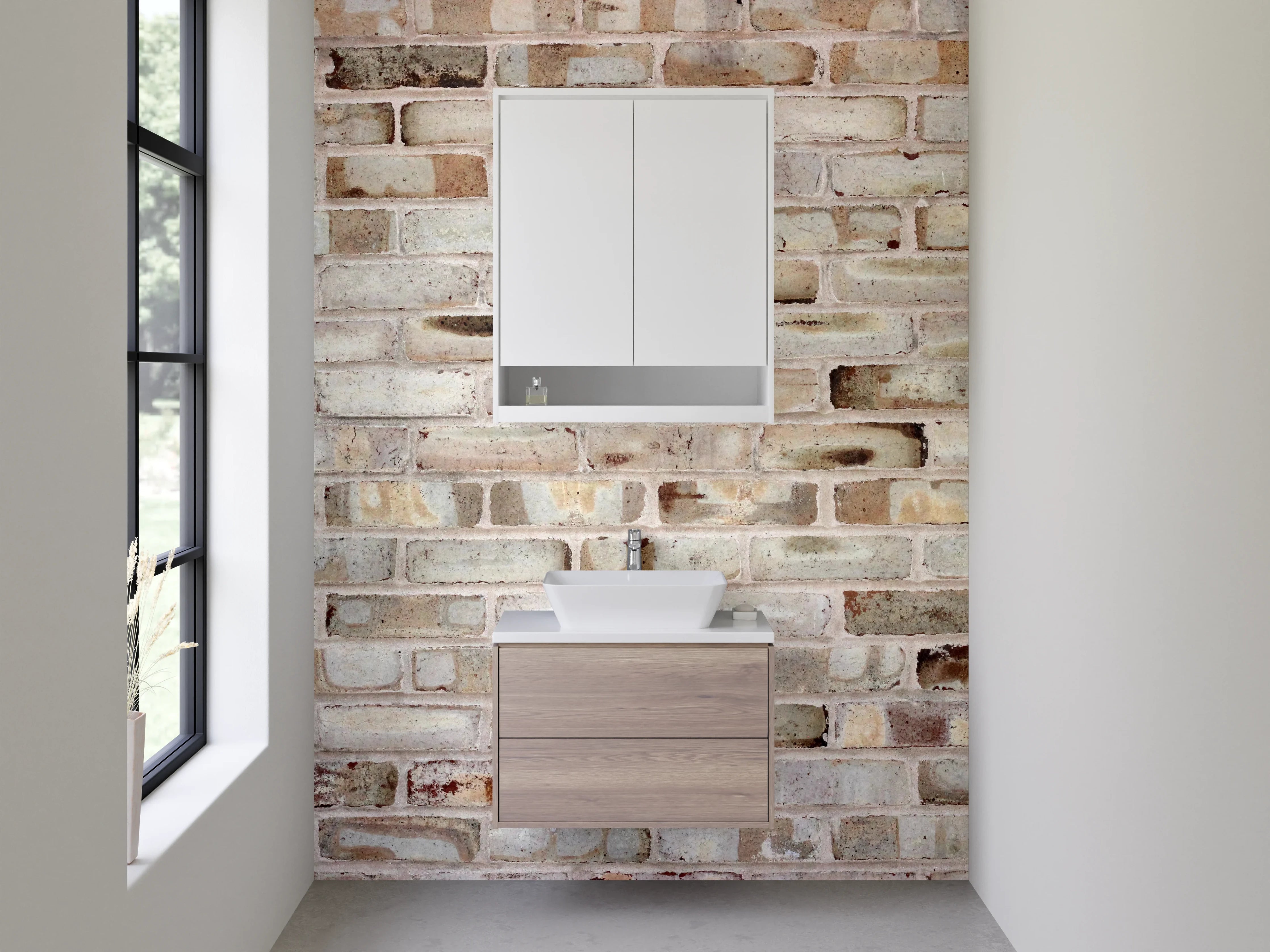 Waschbecken-Rückwand - Rustikale Backstein-Optik für Dein Zuhause