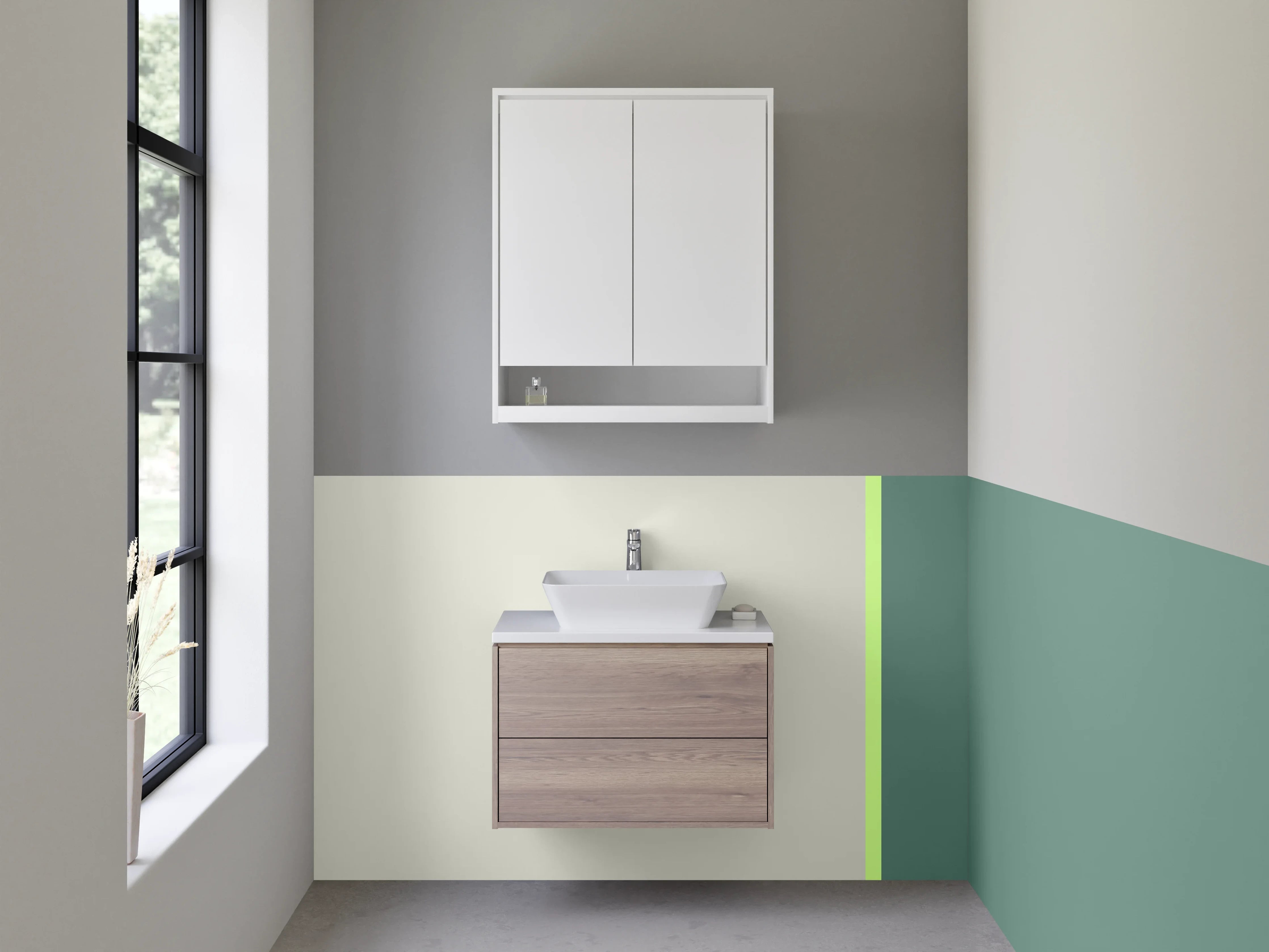 Waschbecken-Rückwand - Seidenglänzendes, edles Raumdesign