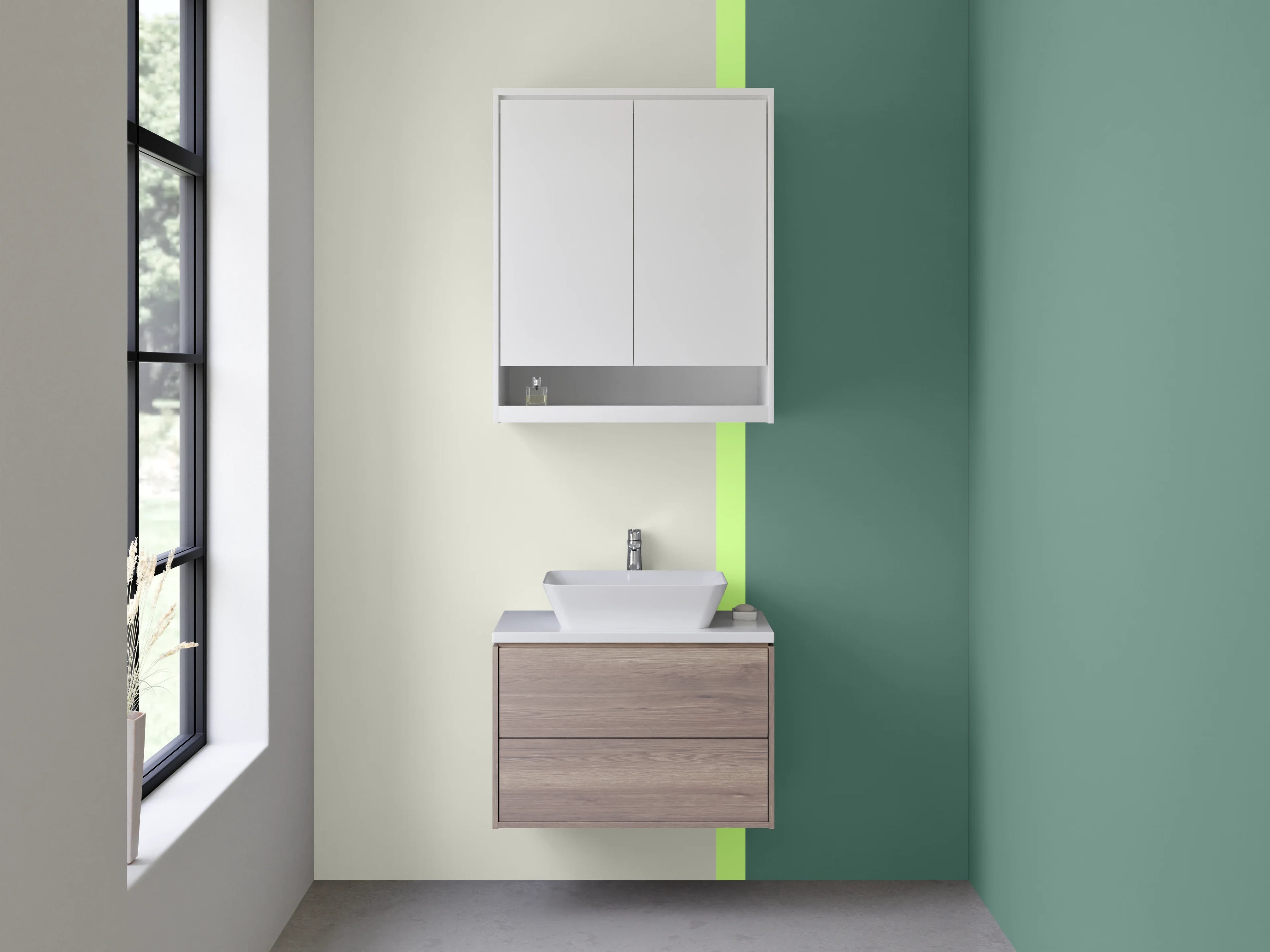 Waschbecken-Rückwand - Seidenglänzendes, edles Raumdesign
