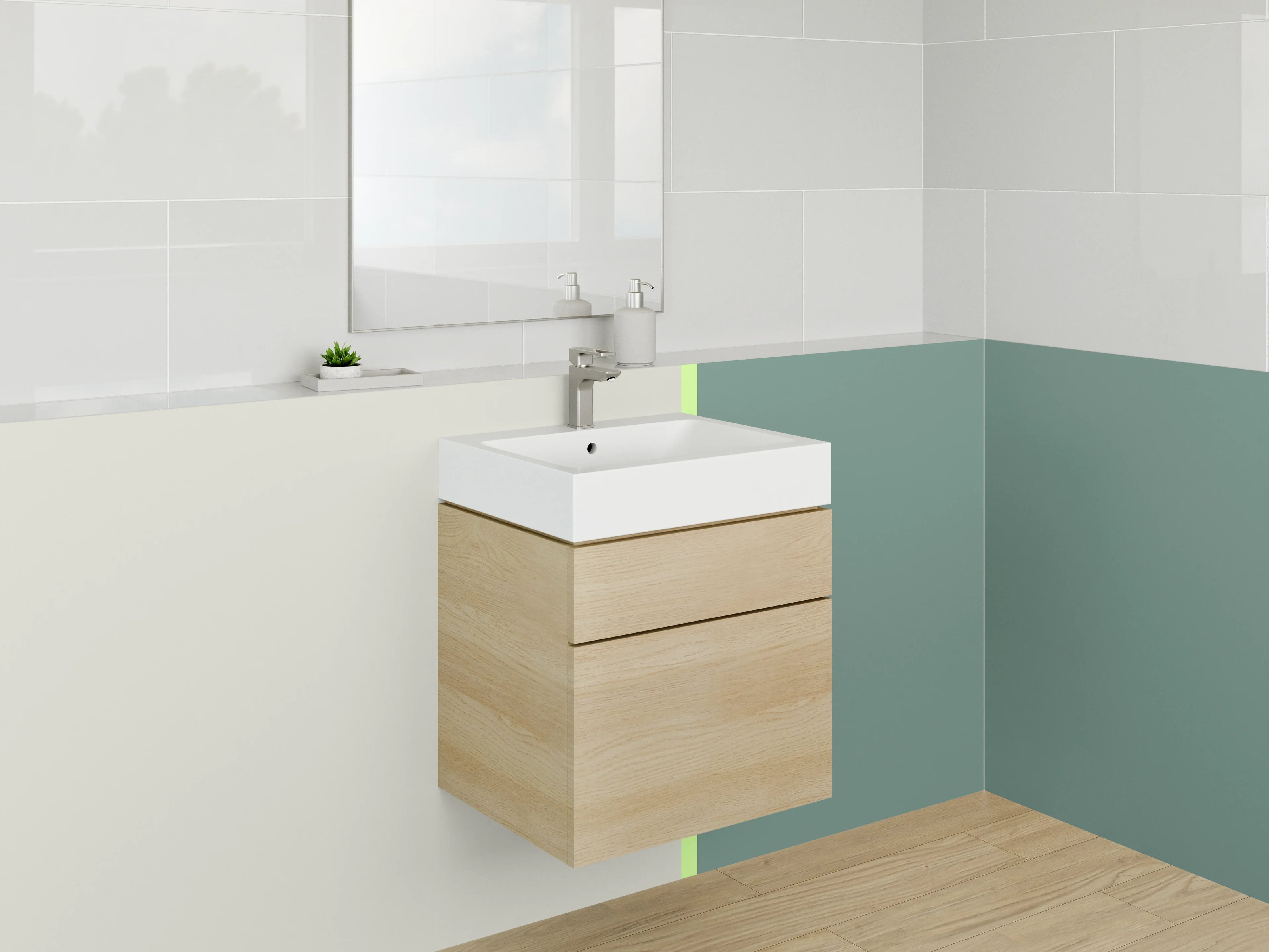 Waschbecken-Rückwand - Seidenglänzendes, edles Raumdesign