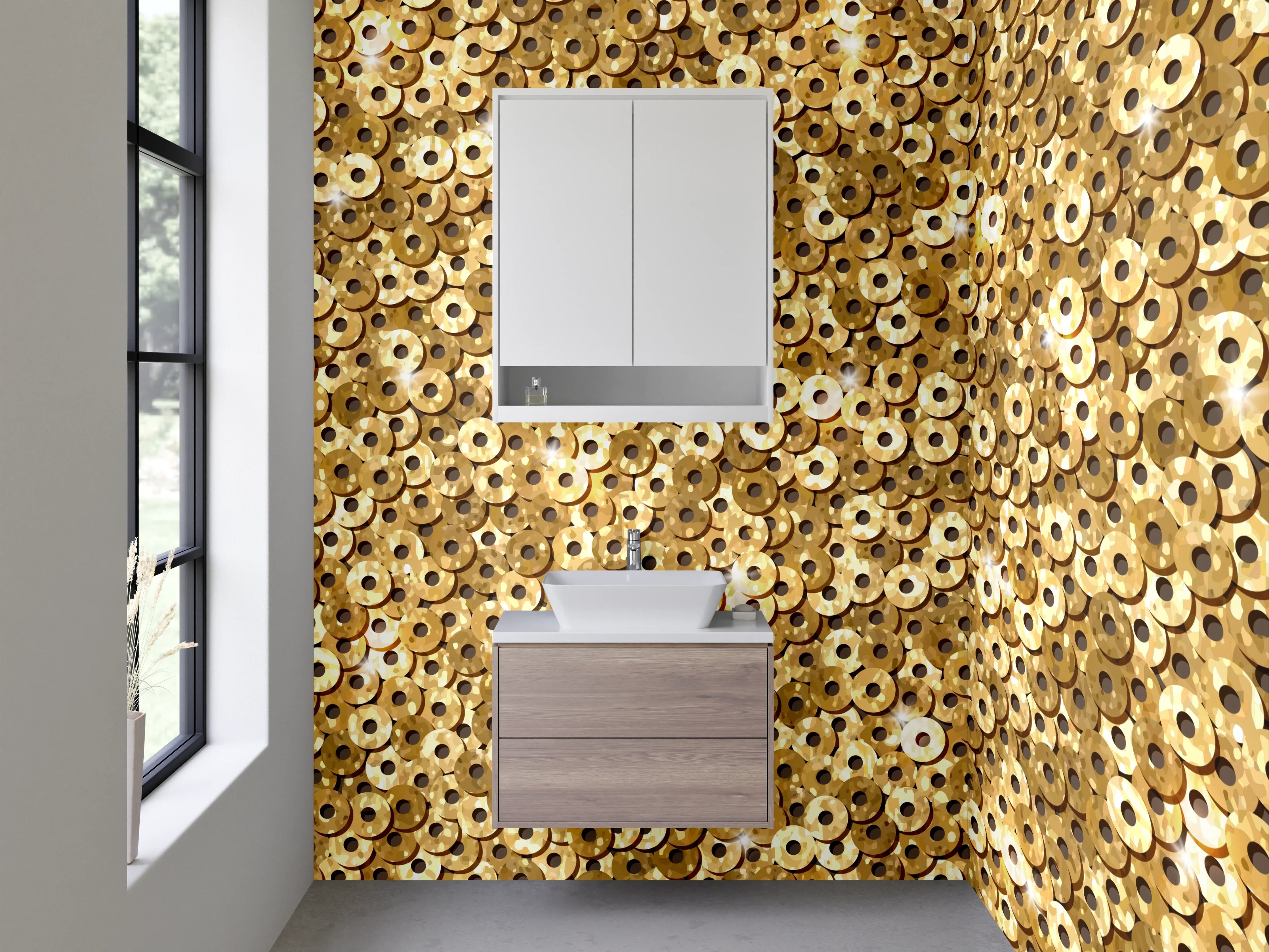 Waschbecken-Rückwand - Silberner Schimmer-Hintergrund