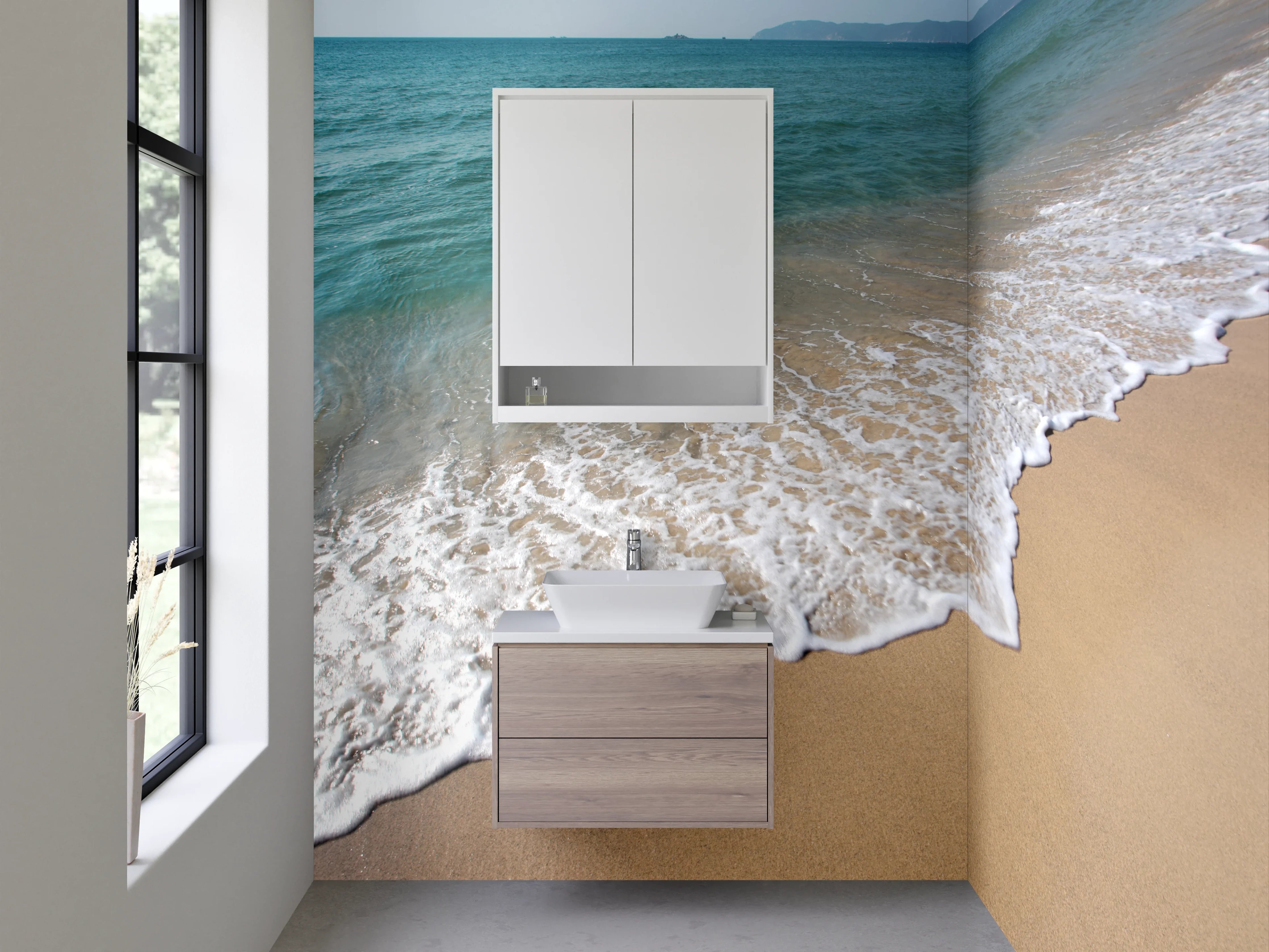 Waschbecken-Rückwand - Sonnenstrand am Meer
