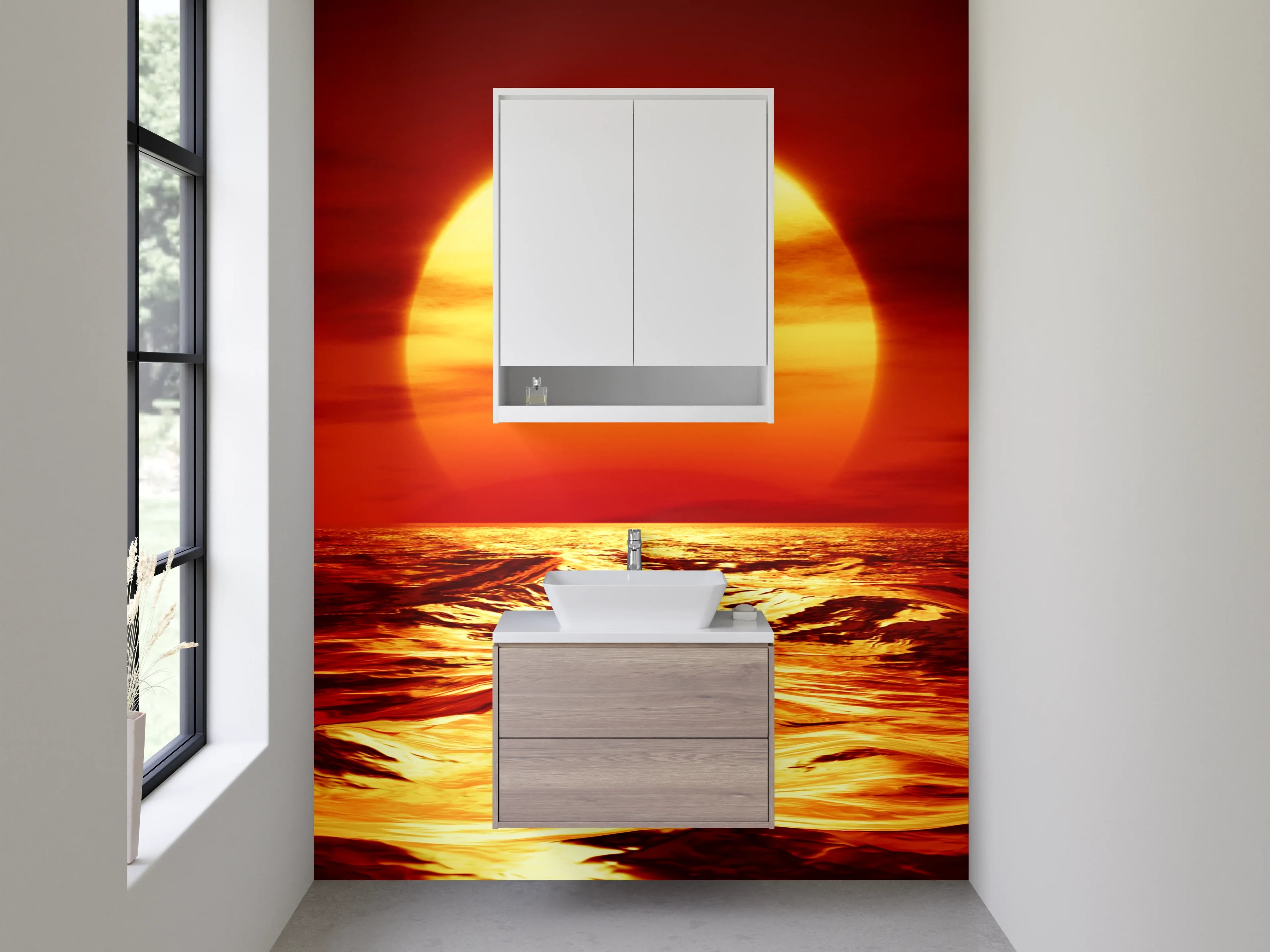 Waschbecken-Rückwand - Sonnenuntergang über dem roten Meer