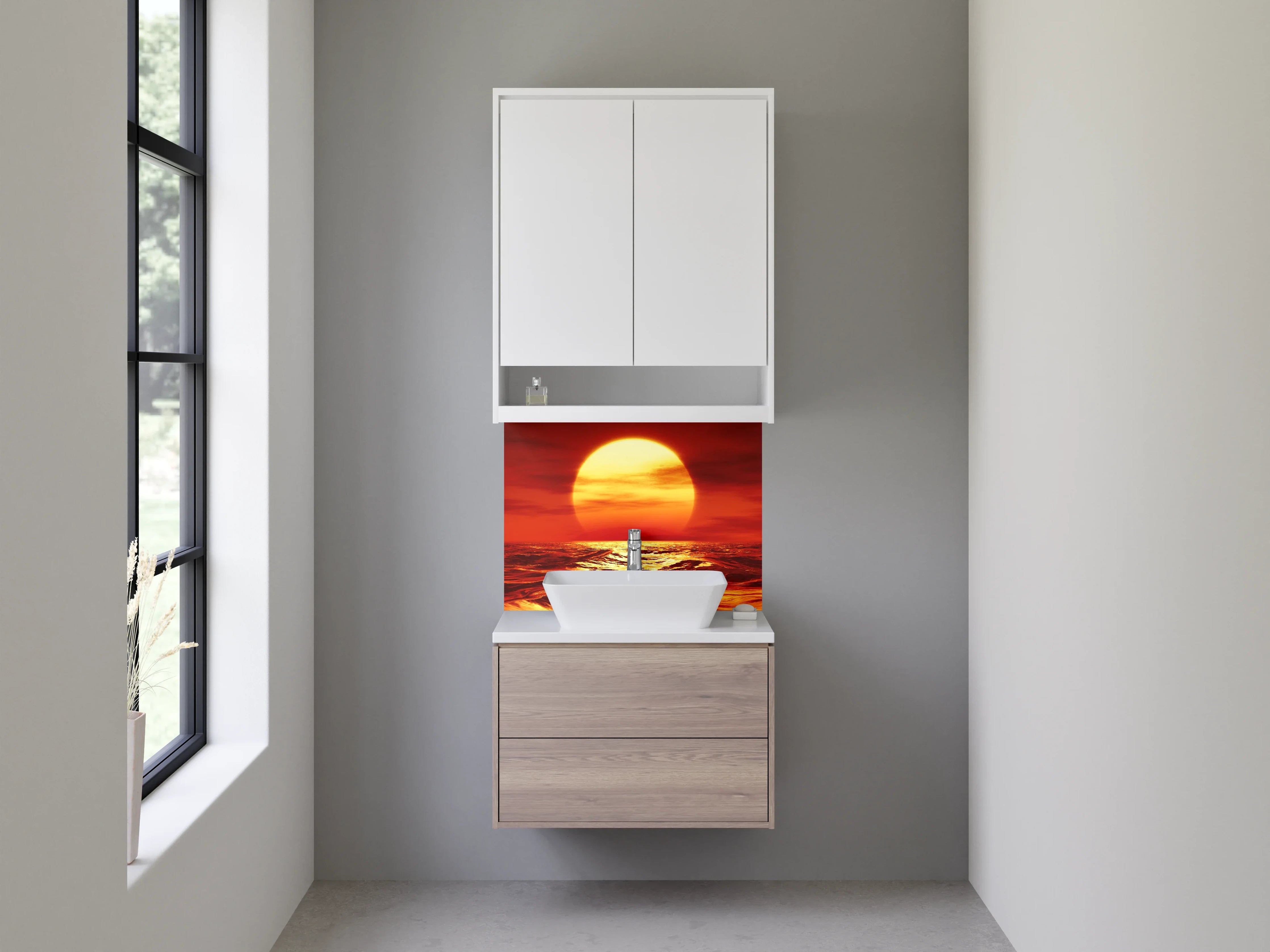 Waschbecken-Rückwand - Sonnenuntergang über dem roten Meer
