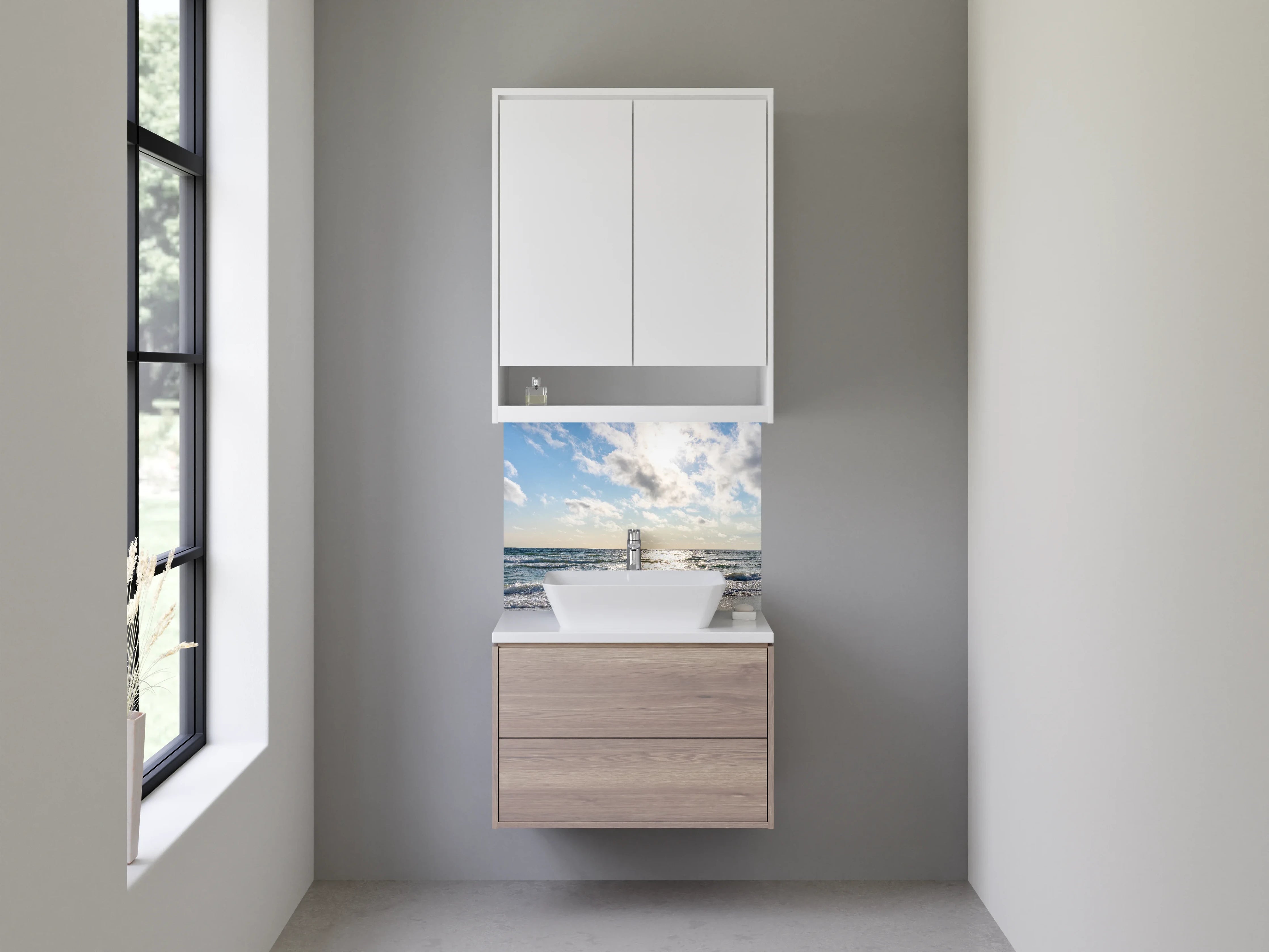 Waschbecken-Rückwand - Sonniger Tag am Strand