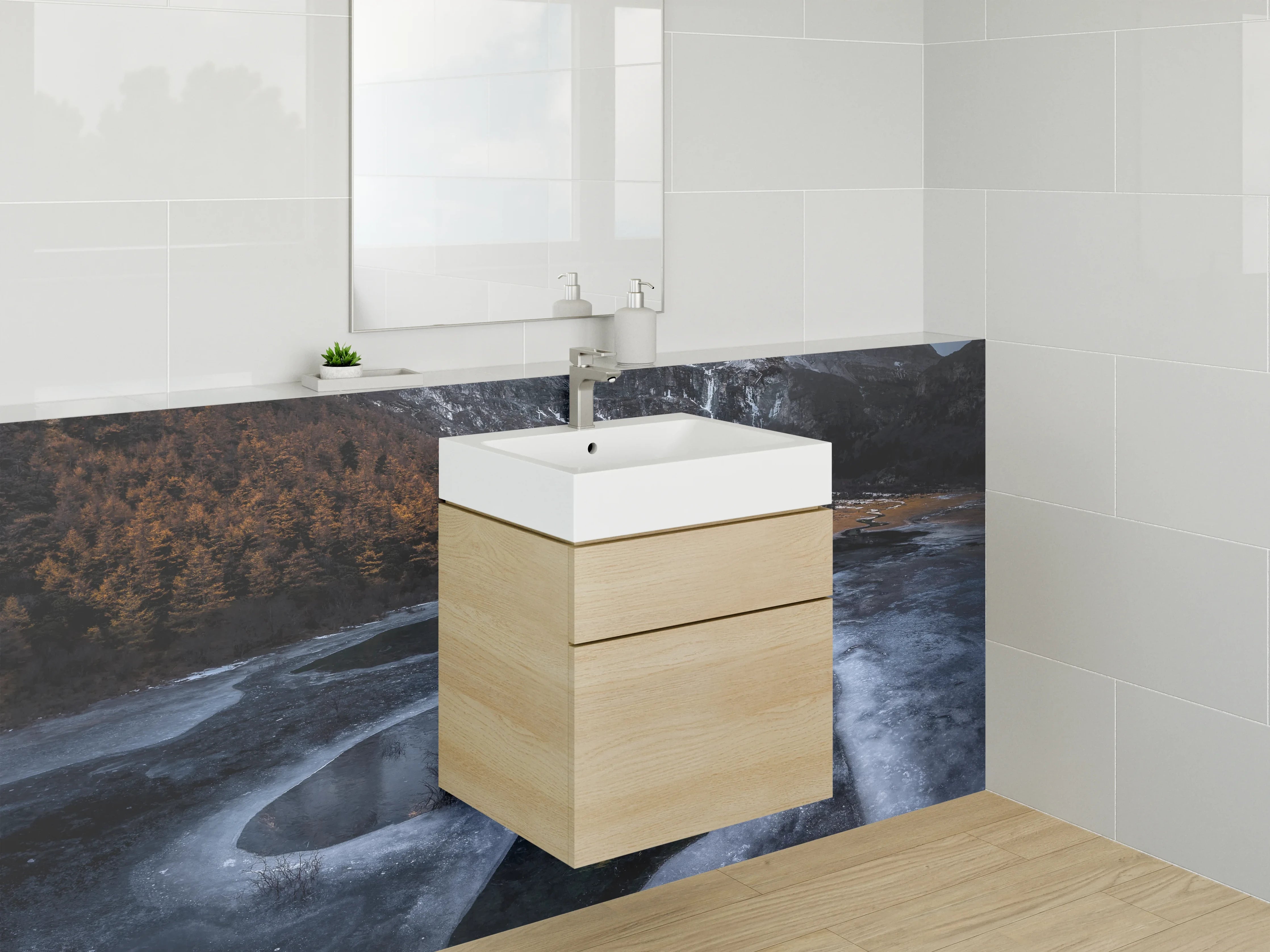 Waschbecken-Rückwand - Stilvolle Grautöne für dein Badezimmer