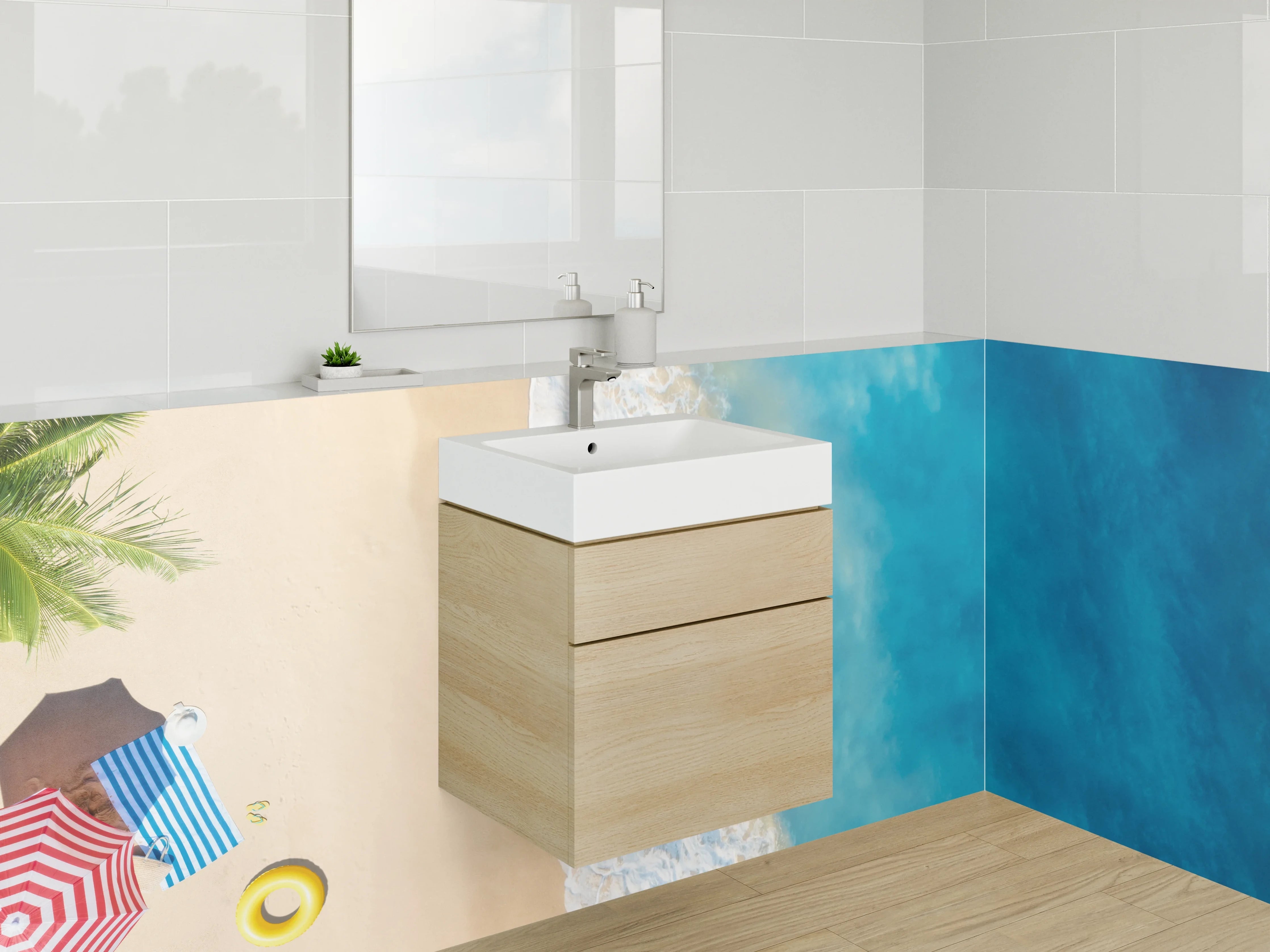 Waschbecken-Rückwand - Strand und Meer Sommerfeeling Poster